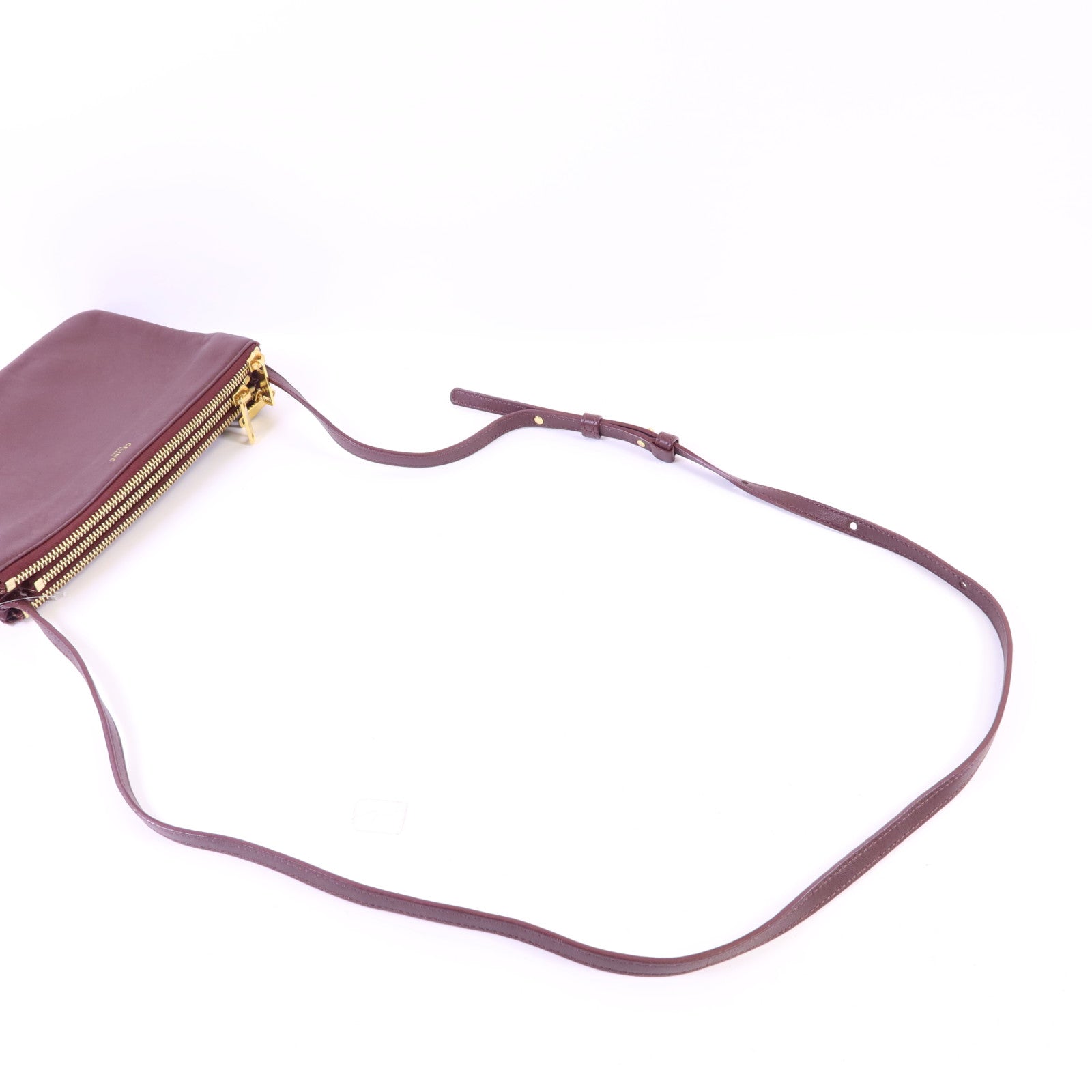 CELINE 牛皮皮革Trio Bag金扣肩背袋