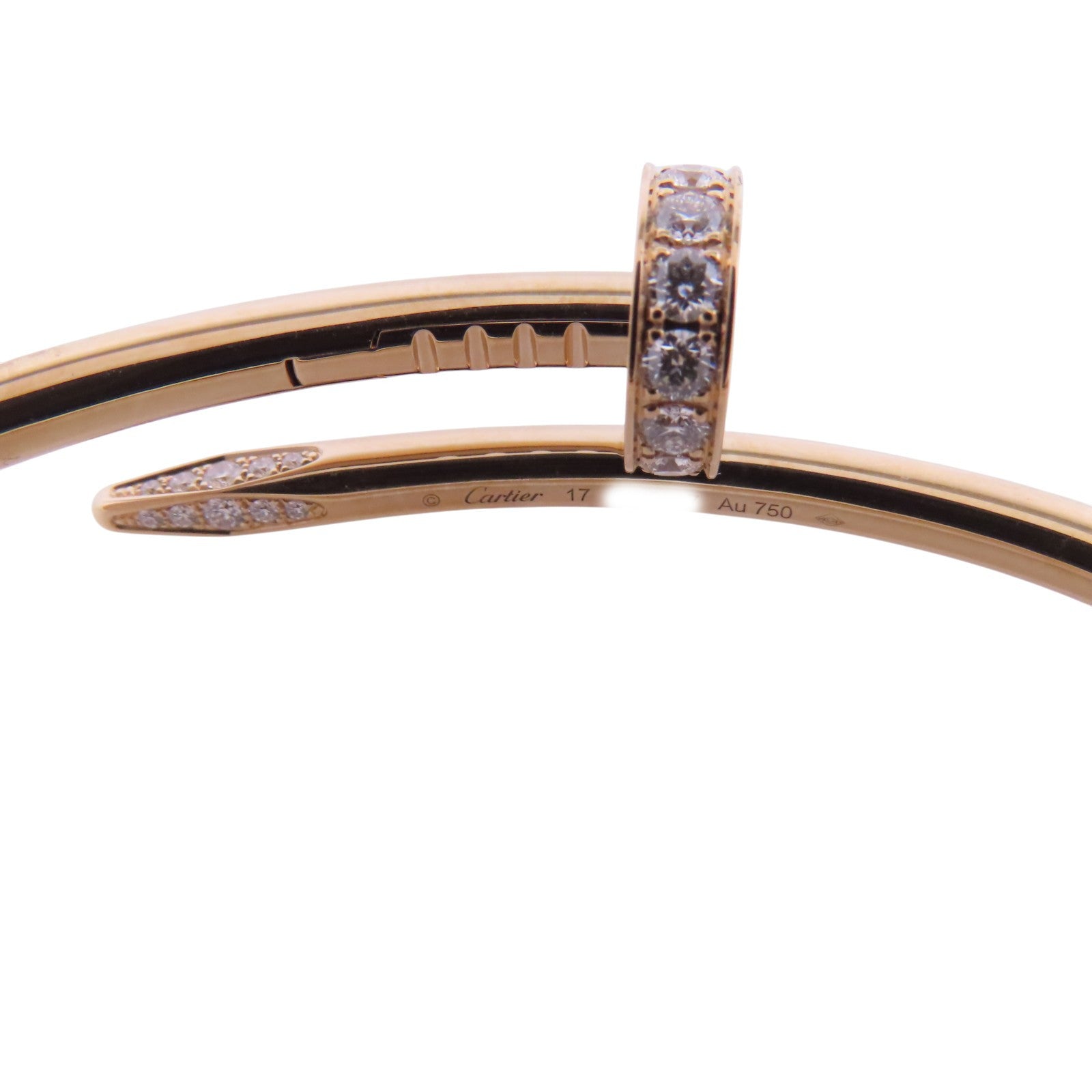 CARTIER 18K玫瑰Juste Un Clou Diamond Bangle手鐲#17