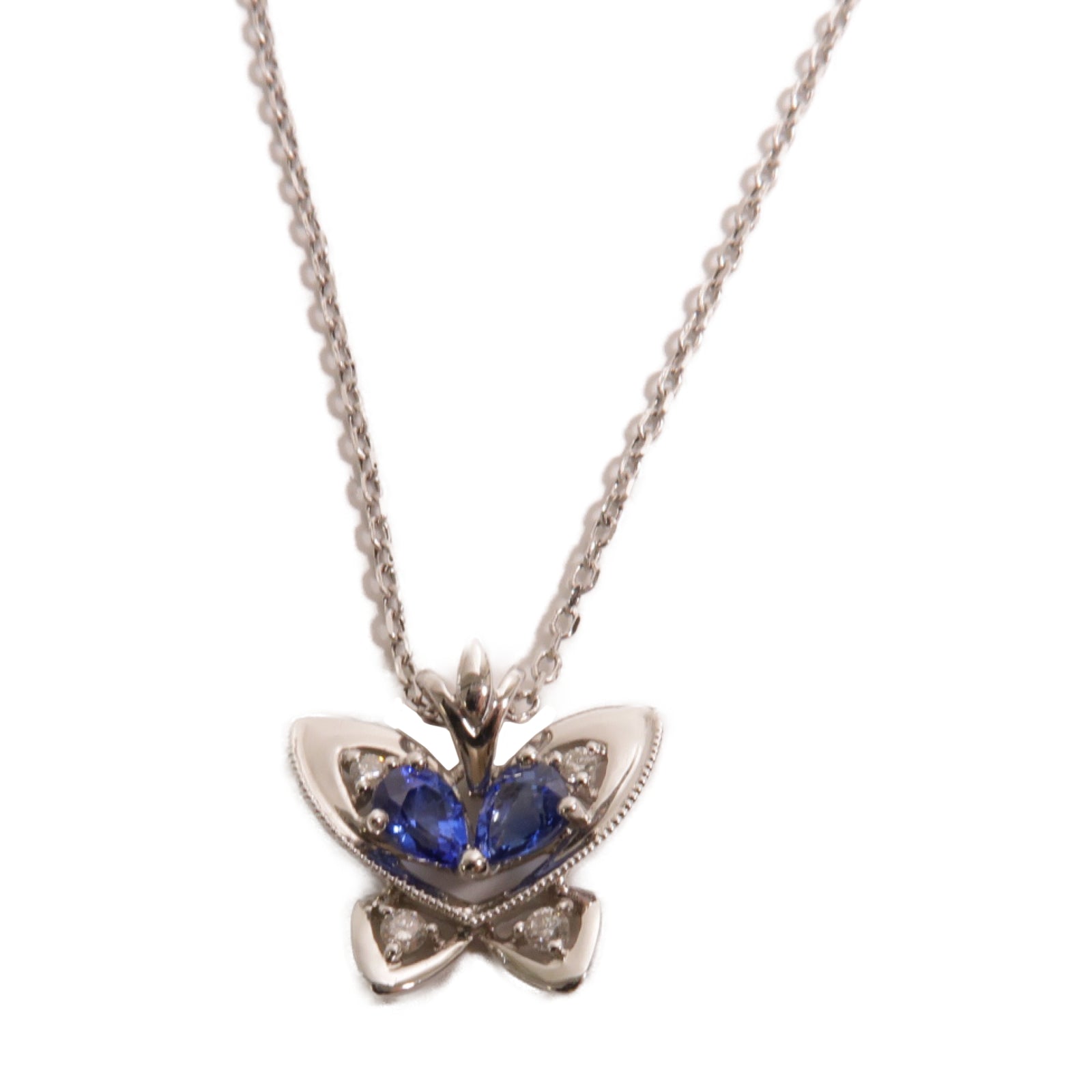 JEWELRY 【激減優惠】18K白金Diamond Necklace鑽石項鏈藍色