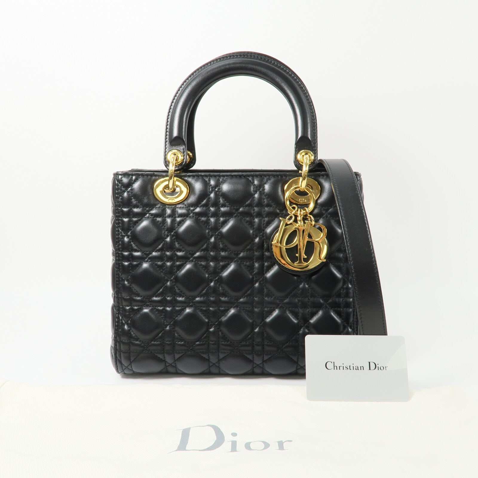 Dior 羊皮皮革Lady Dior手挽肩背兩用袋