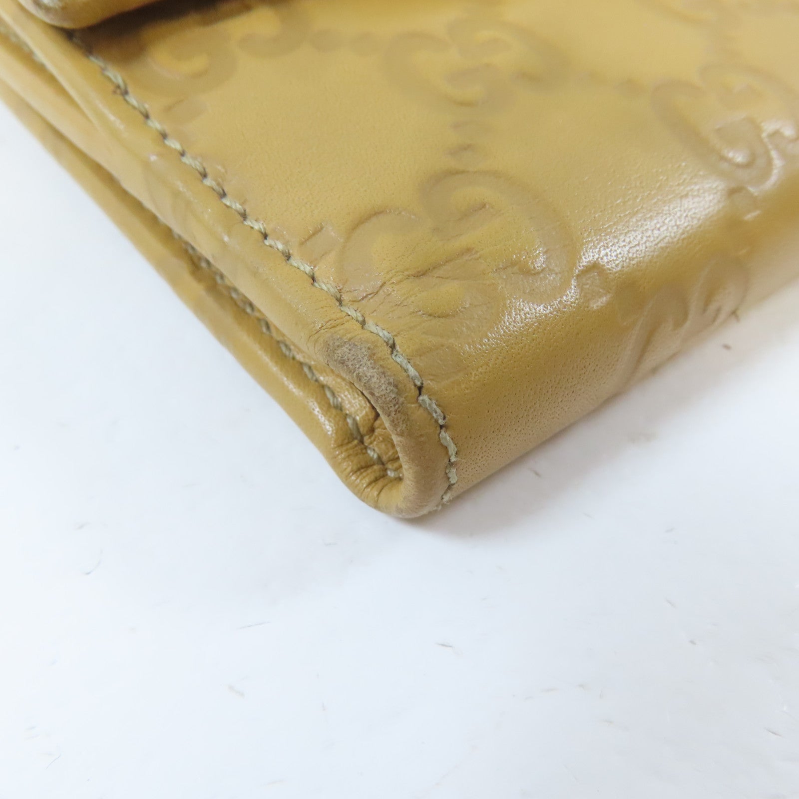 GUCCI 牛皮皮革Bifold Wallet金扣錢包啡色