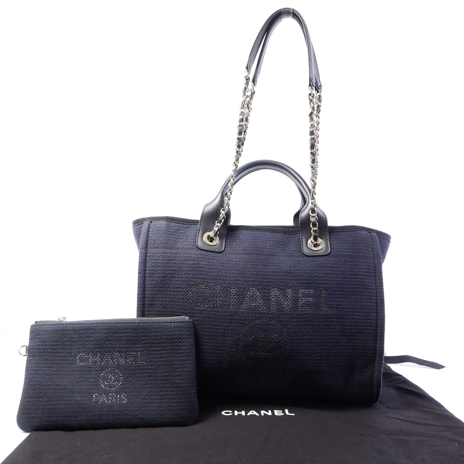 CHANEL 牛仔布Deauville Tote手挽袋