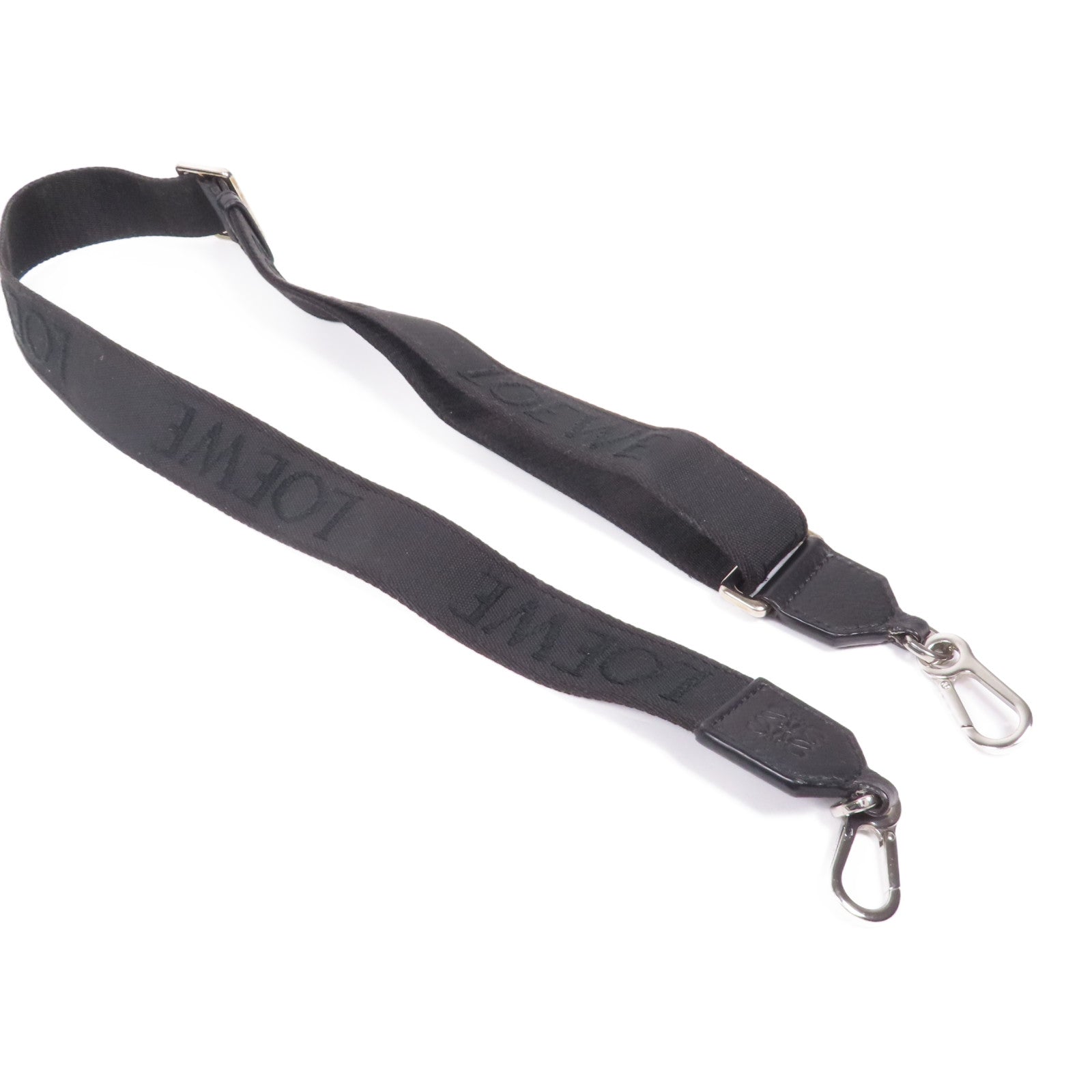 LOEWE 帆布Shoulder Strap銀扣肩帶