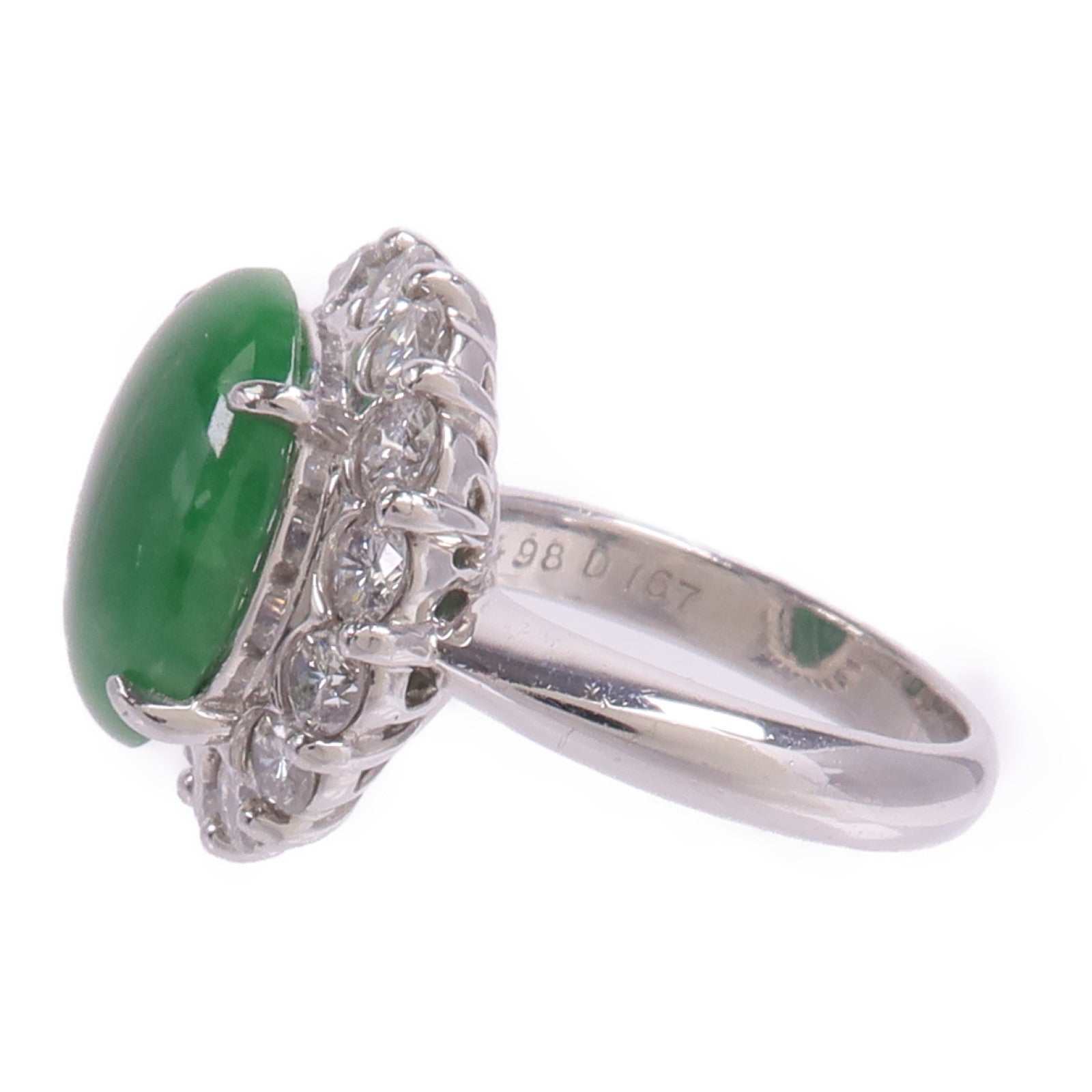 JEWELRY PT900鉑金Jade Diamond Ring翡翠/鑽石戒指
