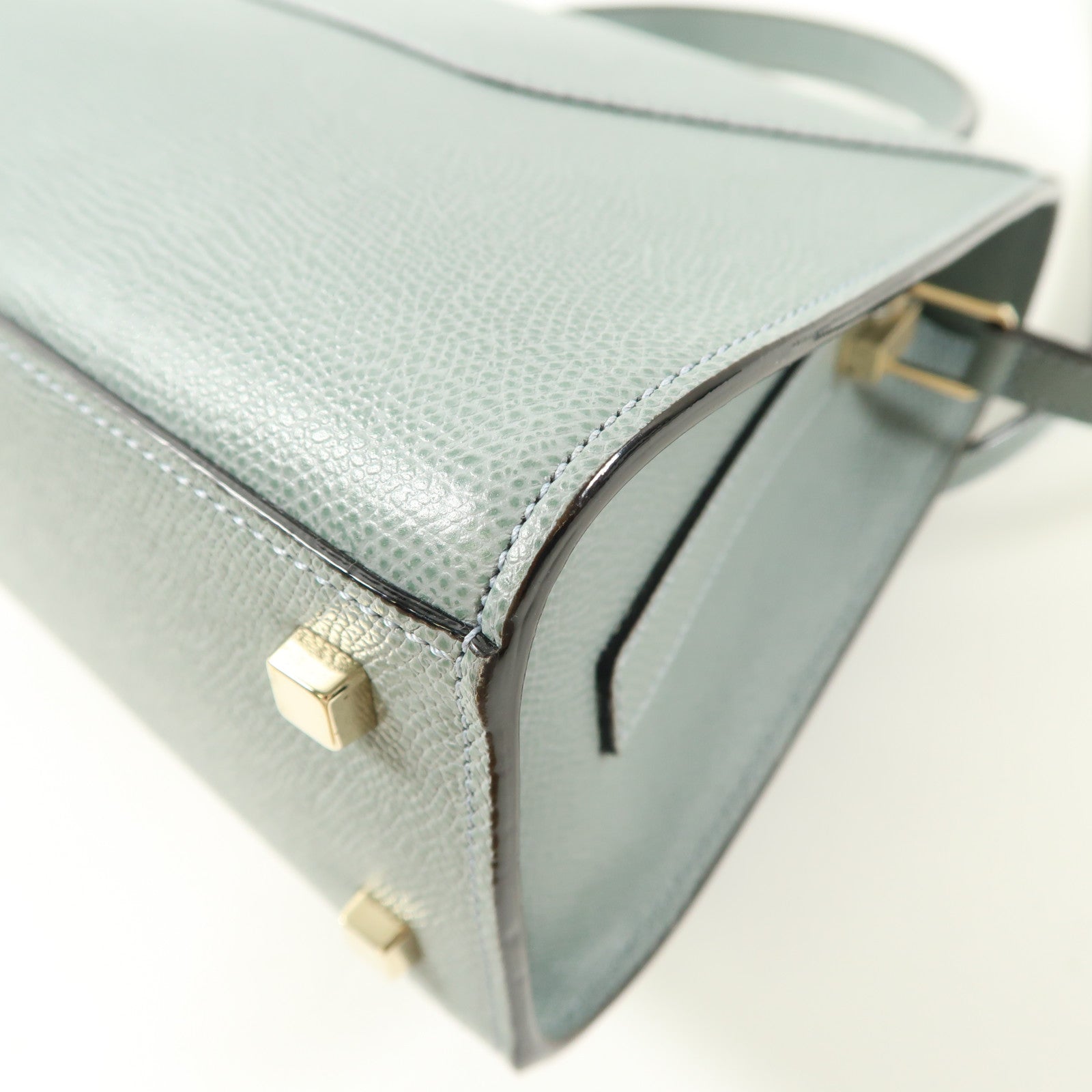 Valextra 牛皮皮革2 Way Shoulder Bag手挽肩背兩用袋藍色