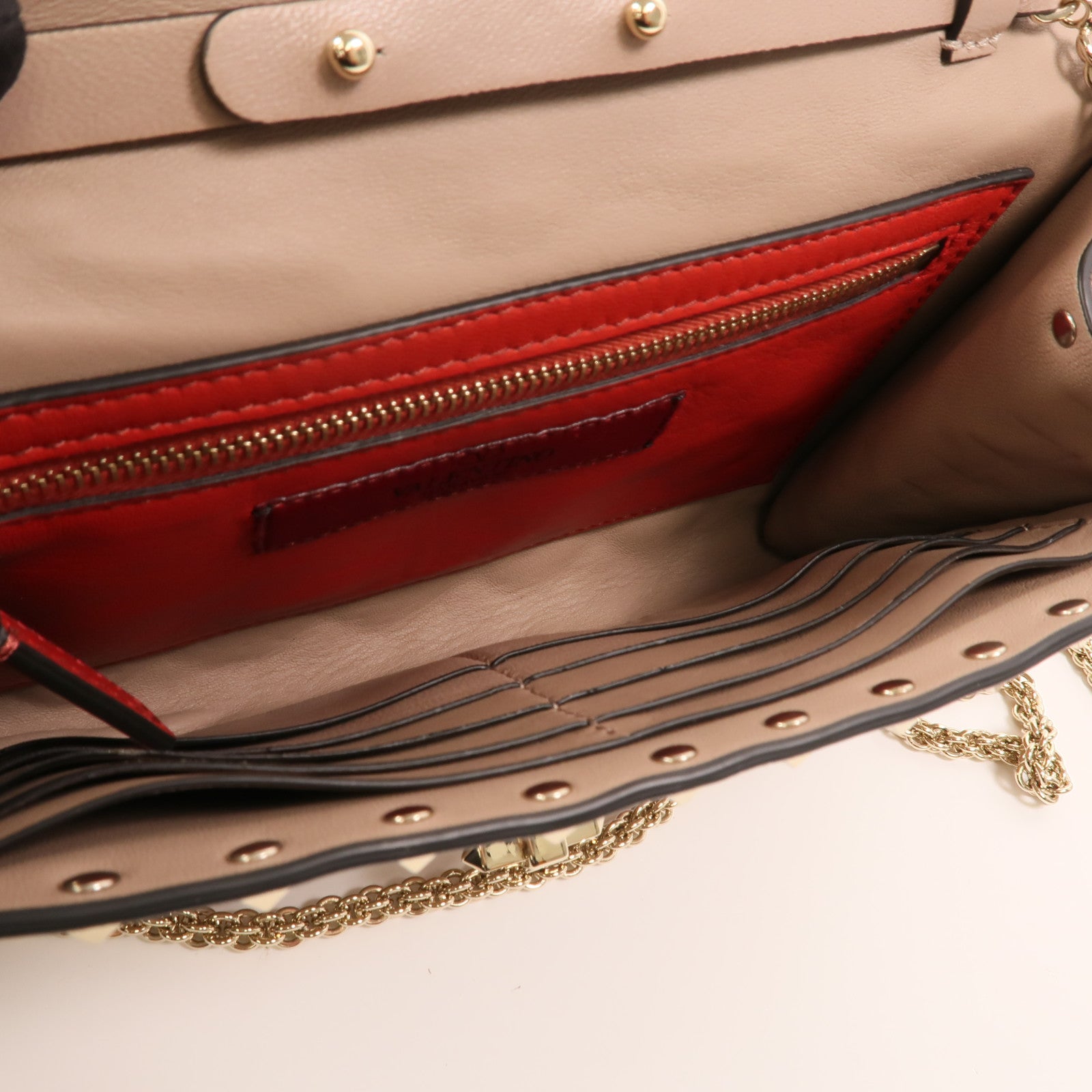 Valentino 羊皮皮革Wallet On Chain金扣鏈帶肩背袋