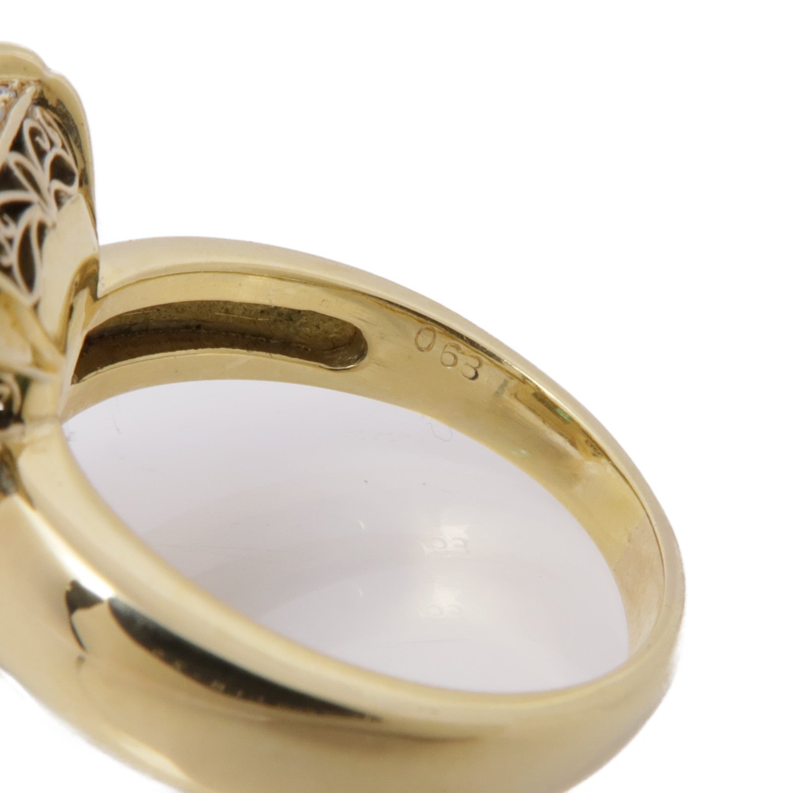 JEWELRY 【激減優惠】18K黃金Emerald Diamond Ring綠寶石/鑽石戒指US#7