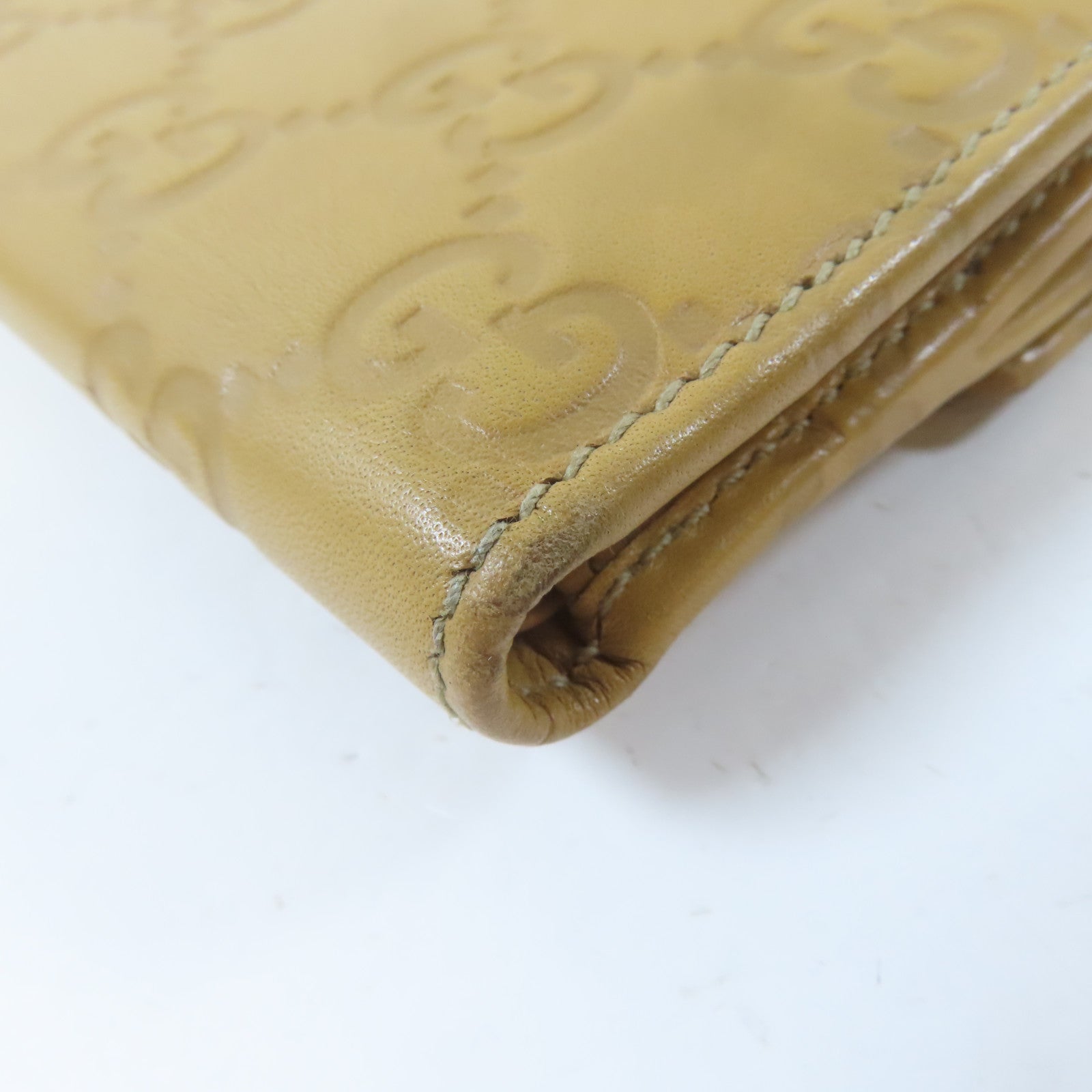GUCCI 牛皮皮革Bifold Wallet金扣錢包啡色