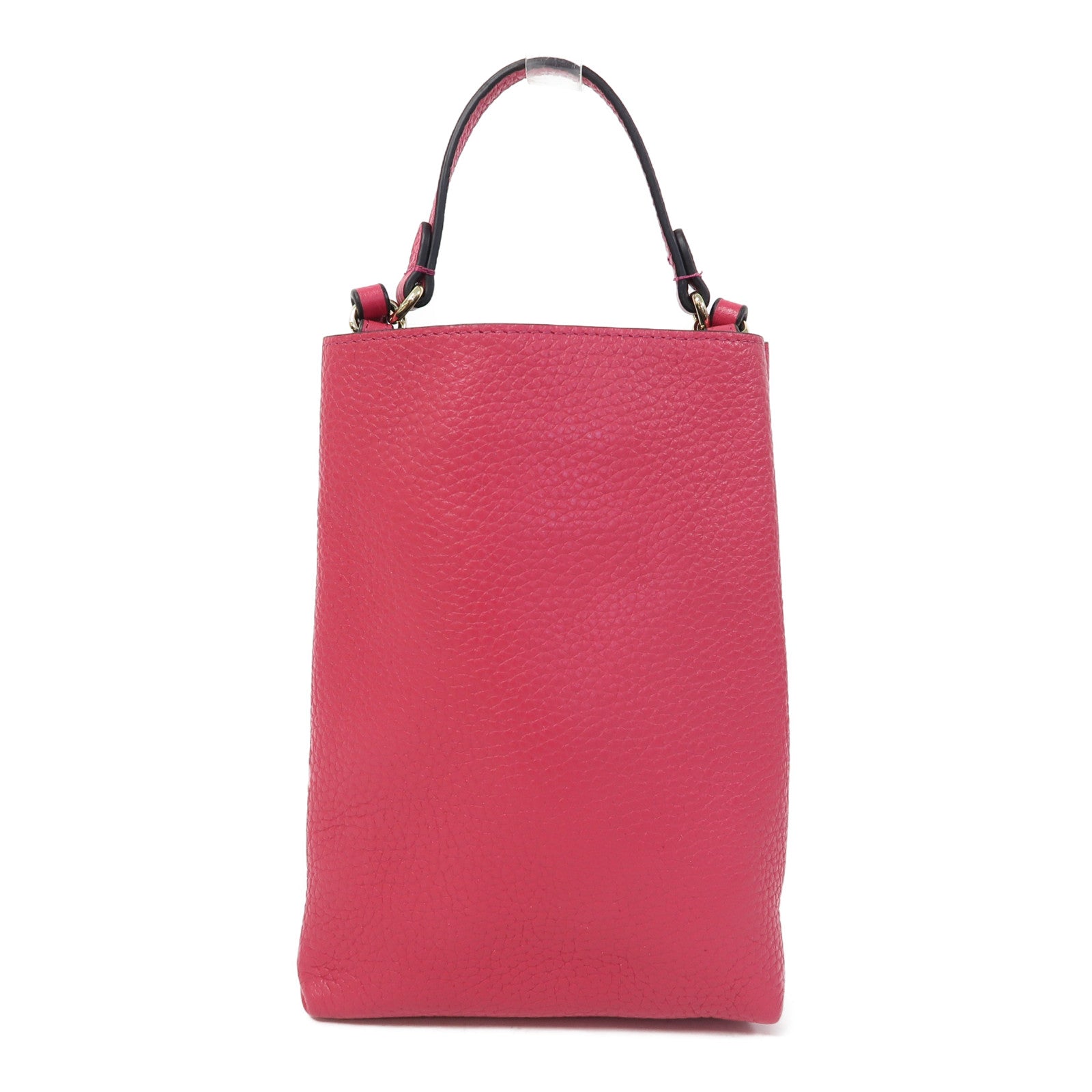 Furla 牛皮皮革Shoulder Bag金扣手挽肩背兩用袋粉紅色
