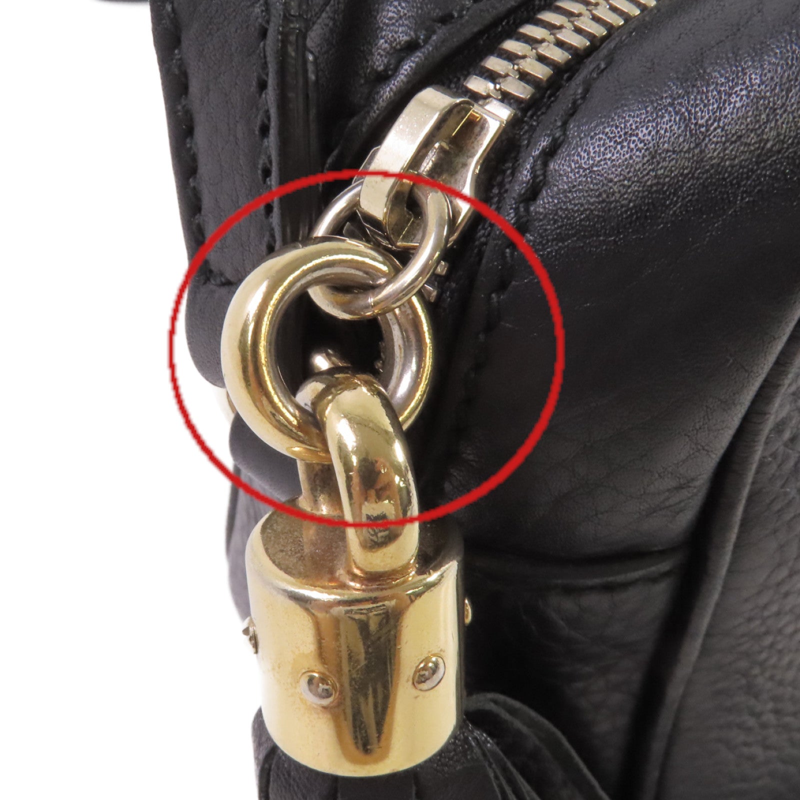 GUCCI 牛皮皮革Soho Disco Shoulder Bag金扣肩背袋黑色