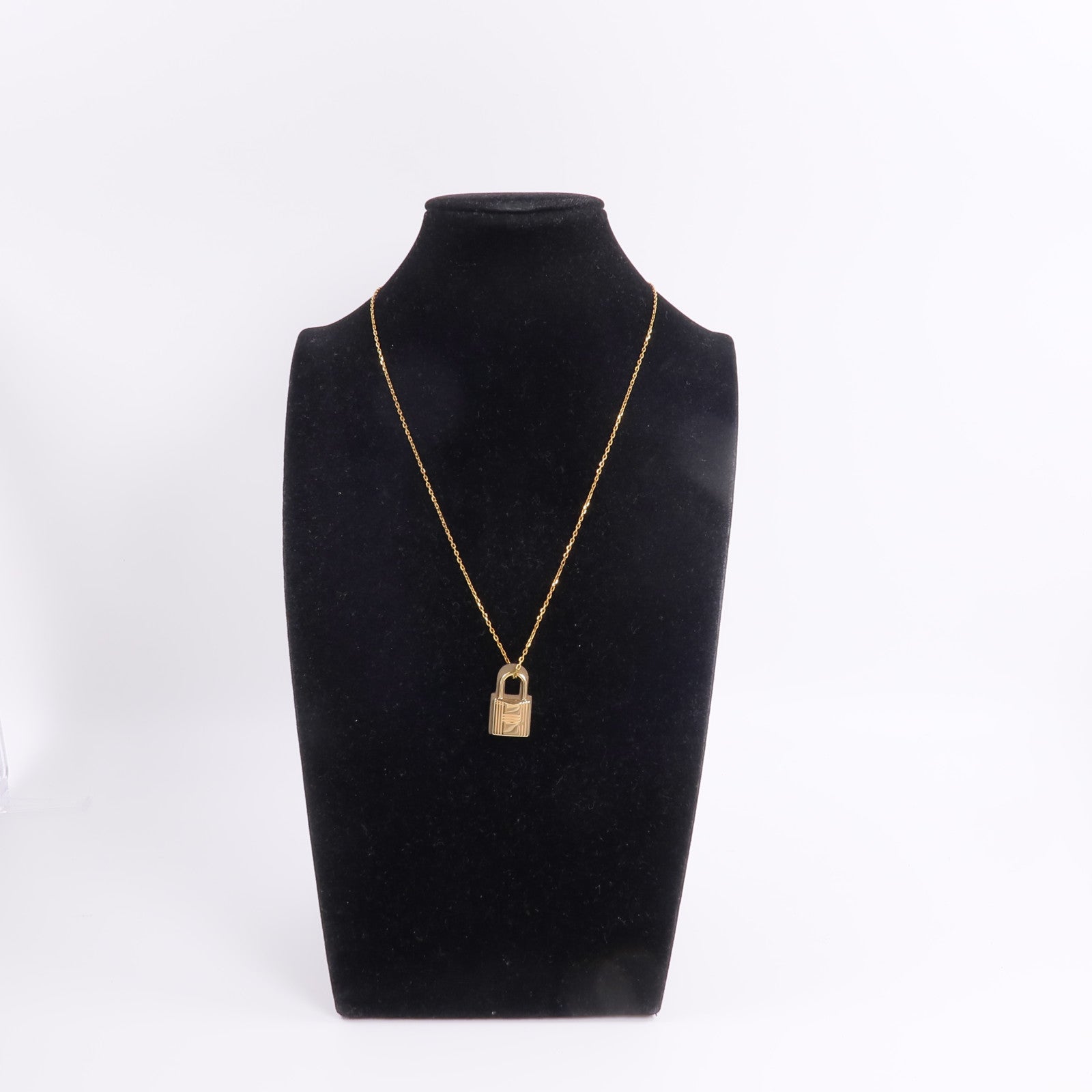 HERMES Swift皮革/金屬O'Kelly Necklace項鍊Etoupe