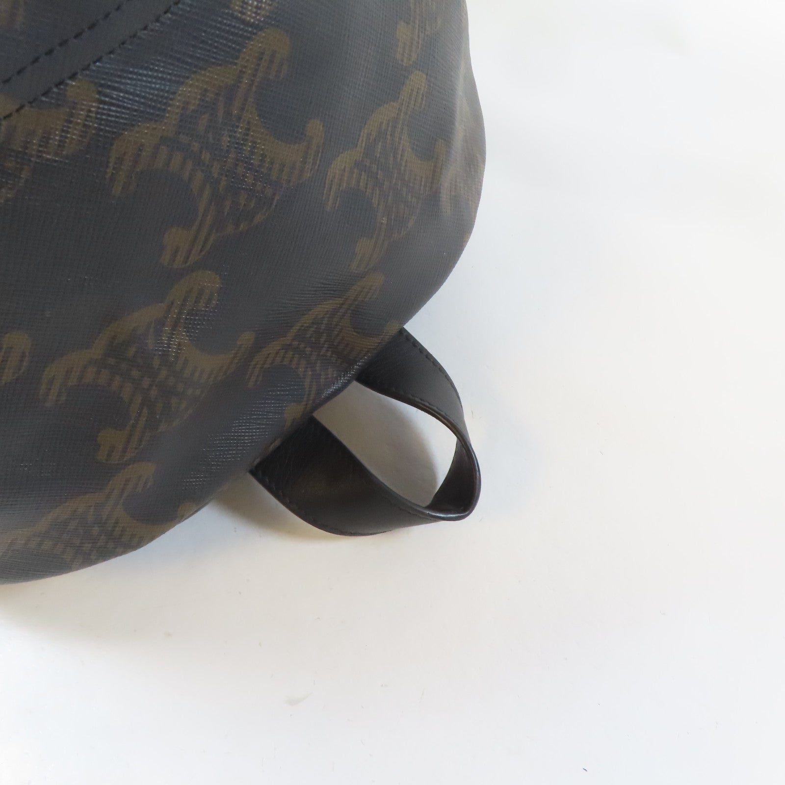 CELINE 塗層帆布Triomphe Backpack銀扣背包啡色
