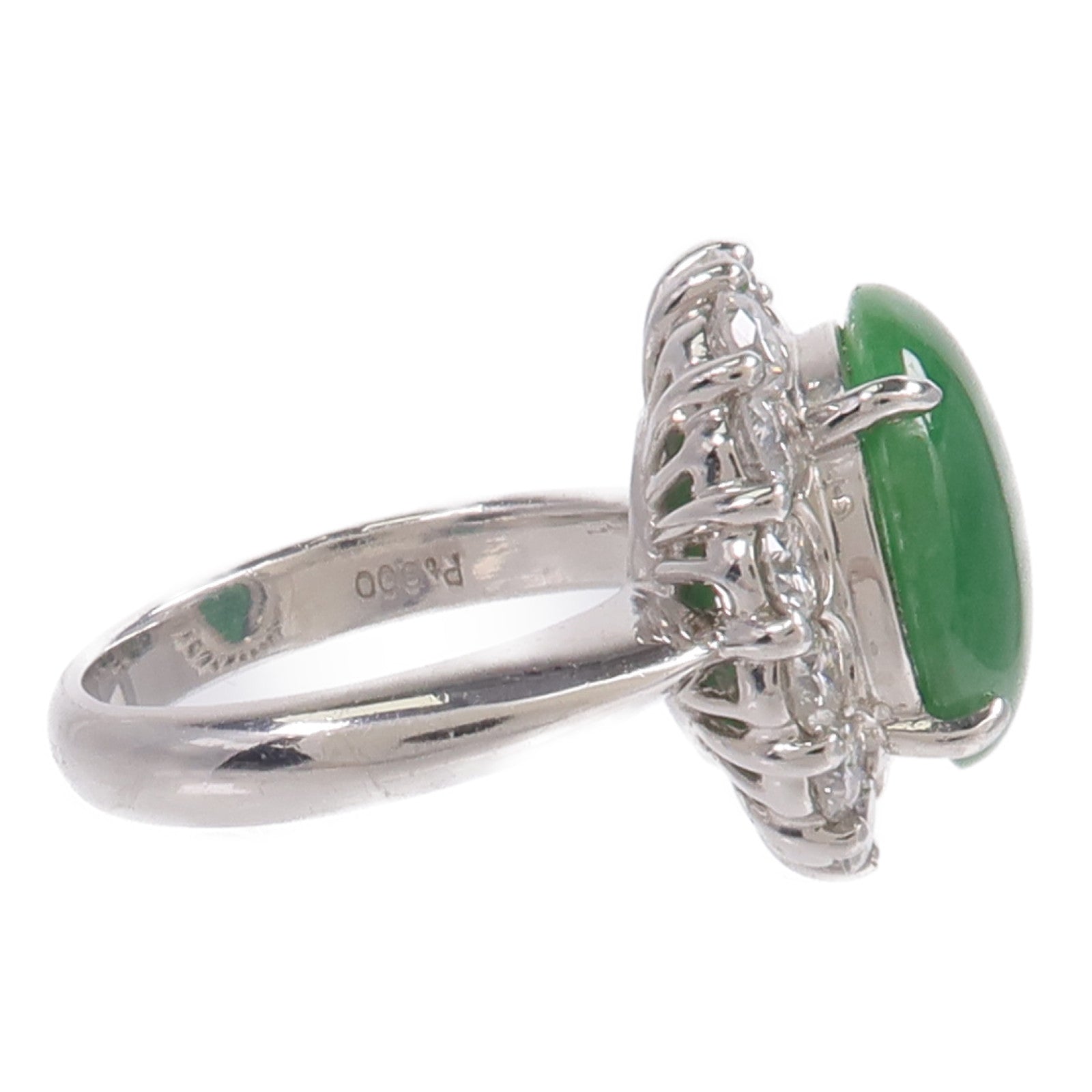 JEWELRY PT900鉑金Jade Diamond Ring翡翠/鑽石戒指