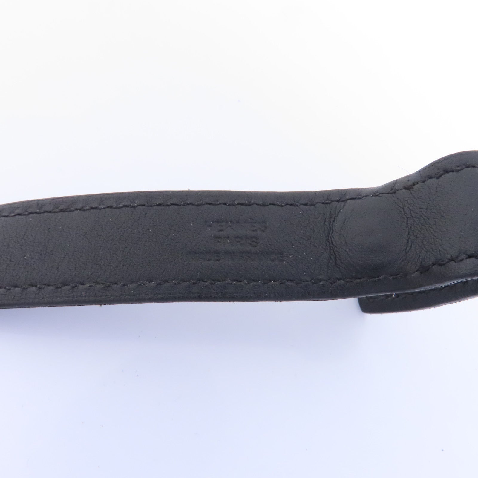HERMES Swift皮革Bracelet銀扣手鐲黑色