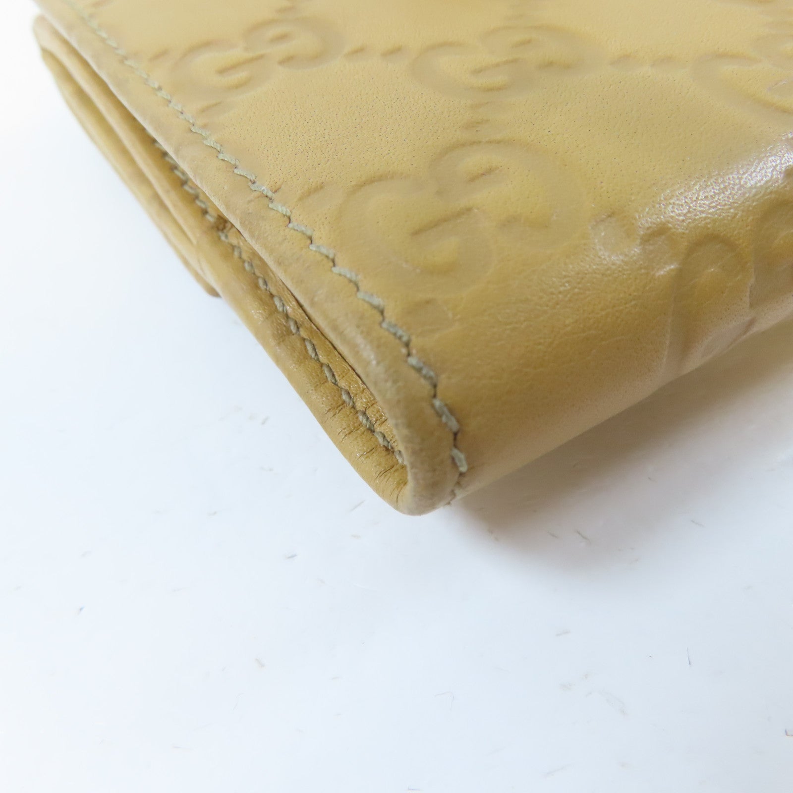 GUCCI 牛皮皮革Bifold Wallet金扣錢包啡色