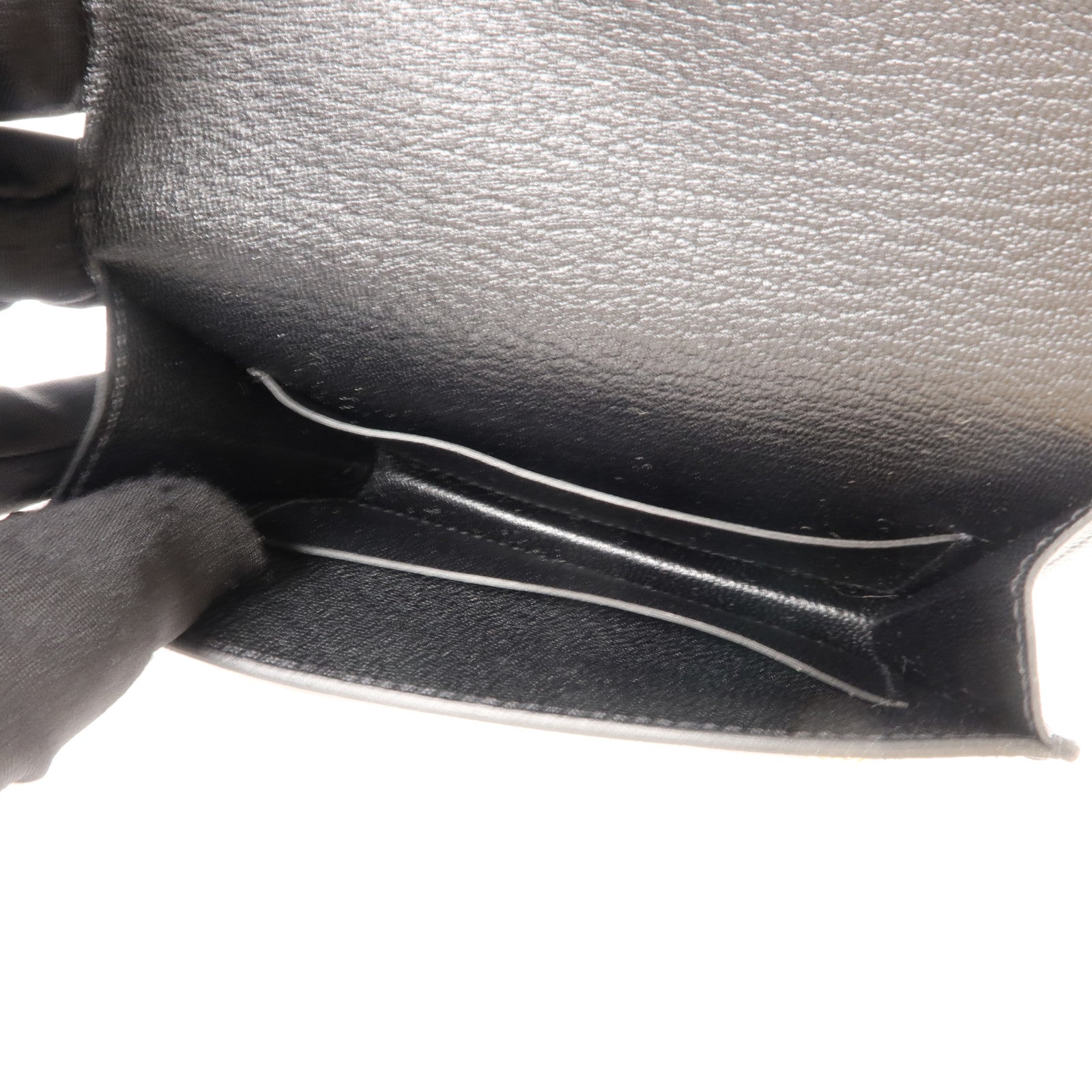 HERMES Chevre皮革Roulis Slim錢包Noir
