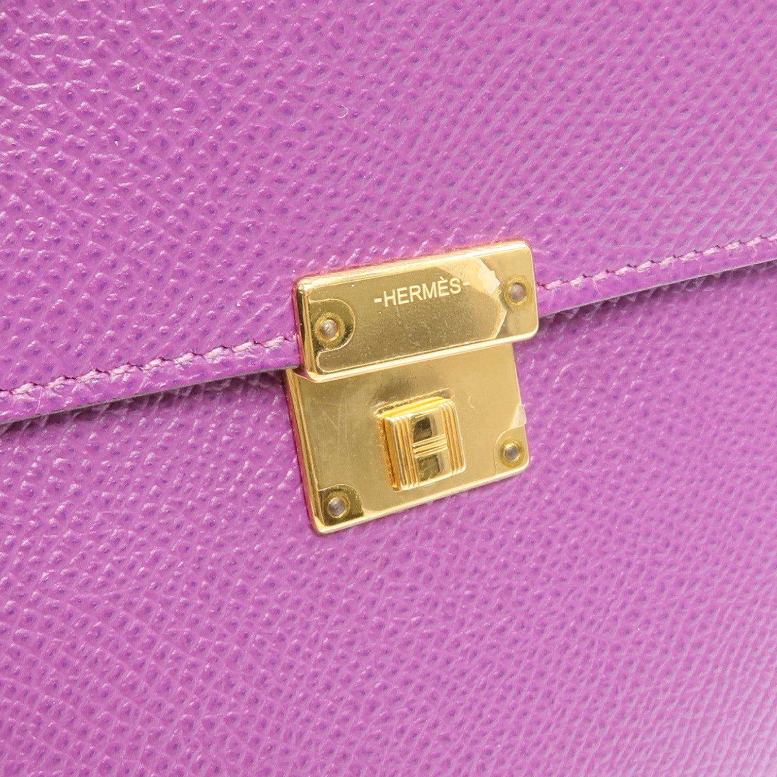 HERMES Epsom皮革Clic 16金扣肩背袋