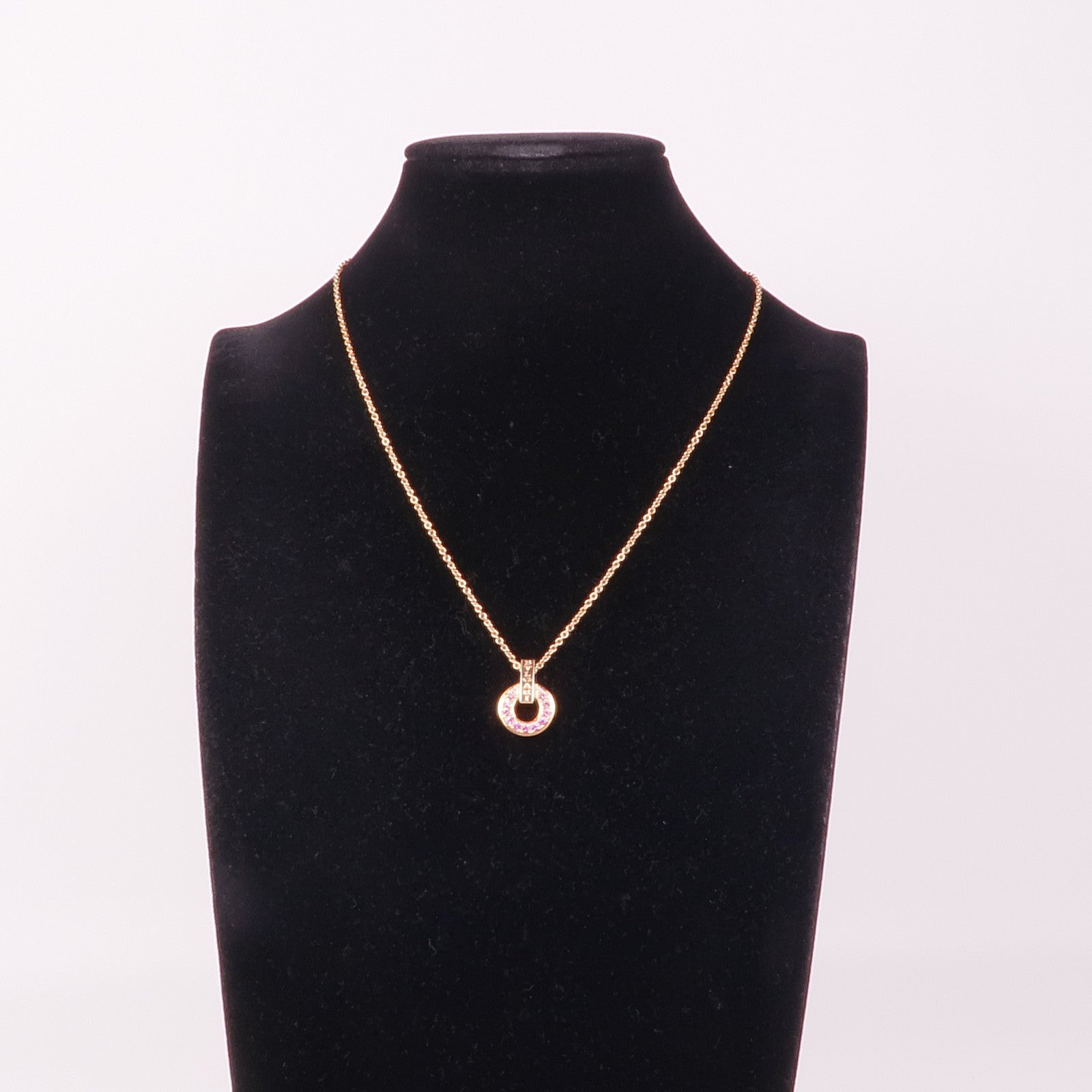 BVLGARI Essential Necklace 360053 Pink Sapphire 18K Pink Gold
