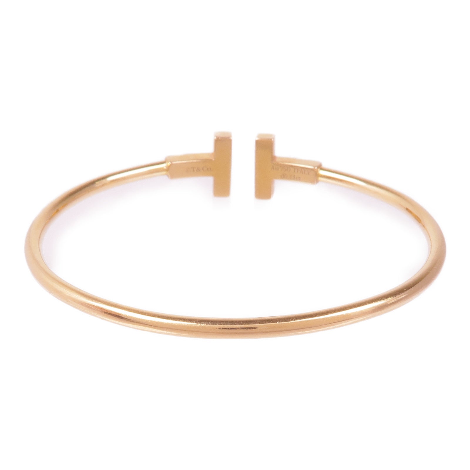 TIFFANY＆CO 18K玫瑰金/鑽石/縞瑪瑙T Wire手鐲