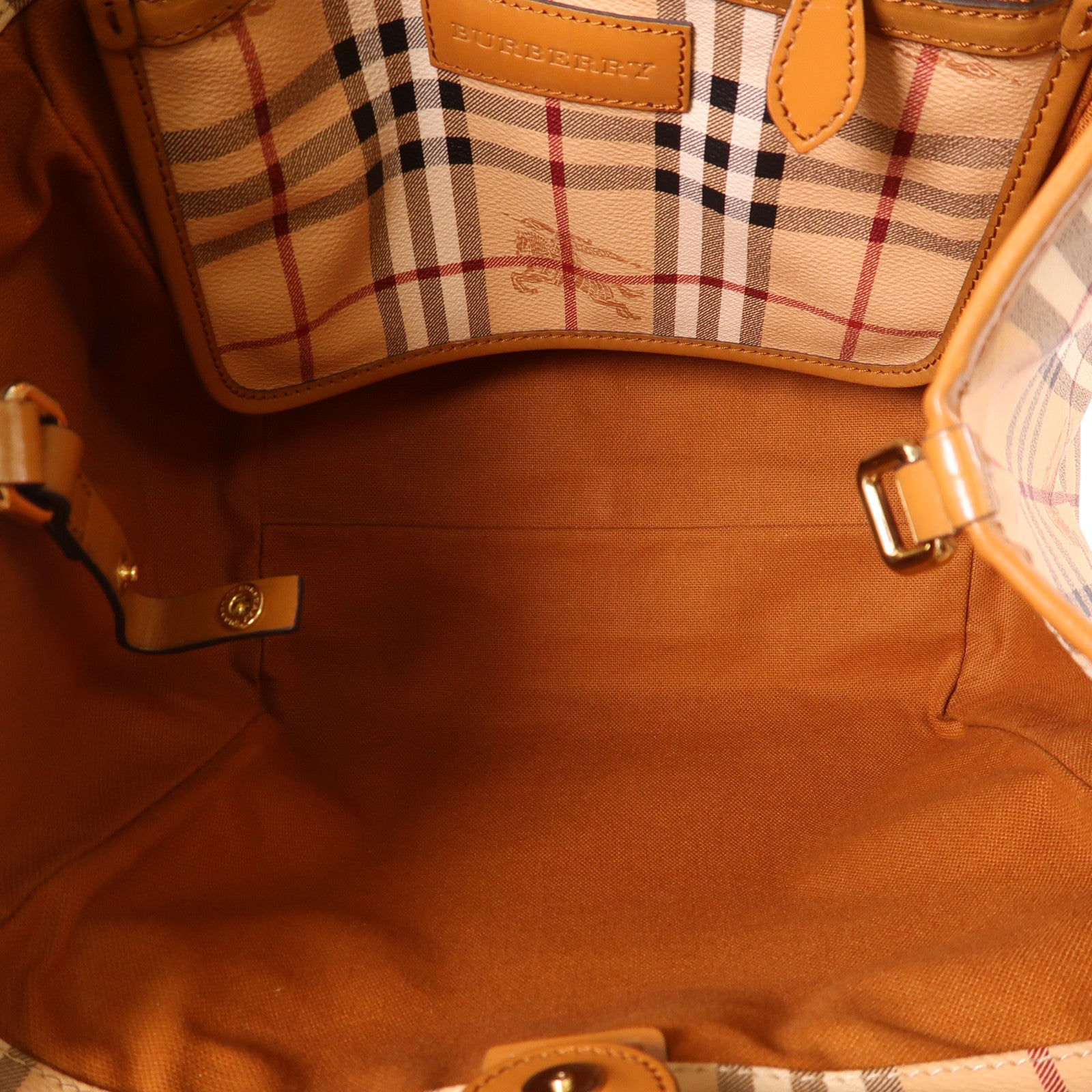 BURBERRY 塗層帆布Tote Bag金扣肩背袋