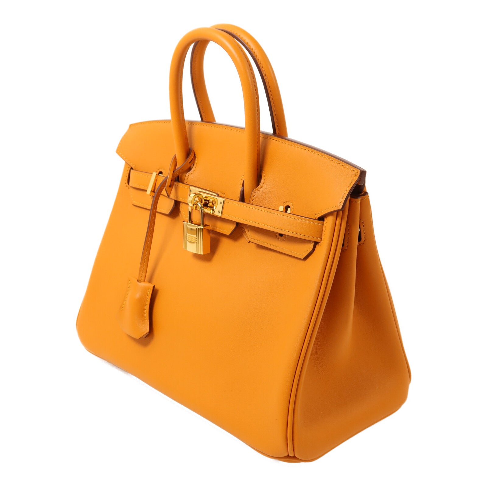 HERMES Swift皮革Birkin 25金扣手挽袋Apricot