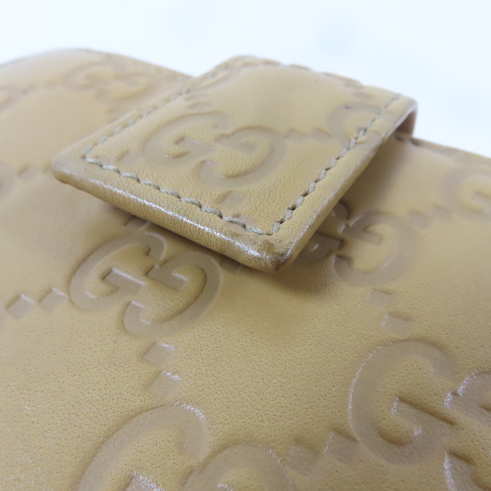 GUCCI 牛皮皮革Bifold Wallet金扣錢包啡色