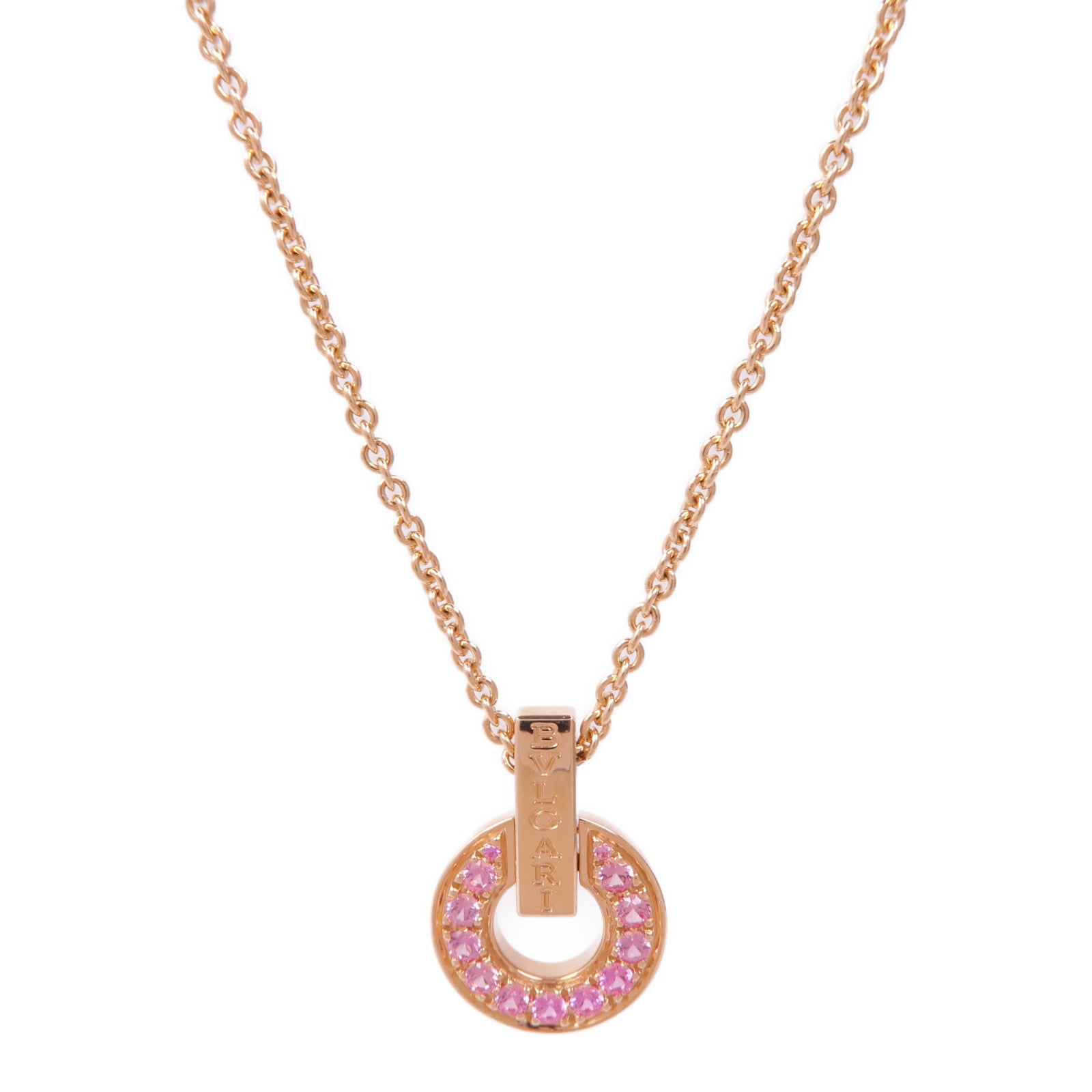 BVLGARI Essential Necklace 360053 Pink Sapphire 18K Pink Gold