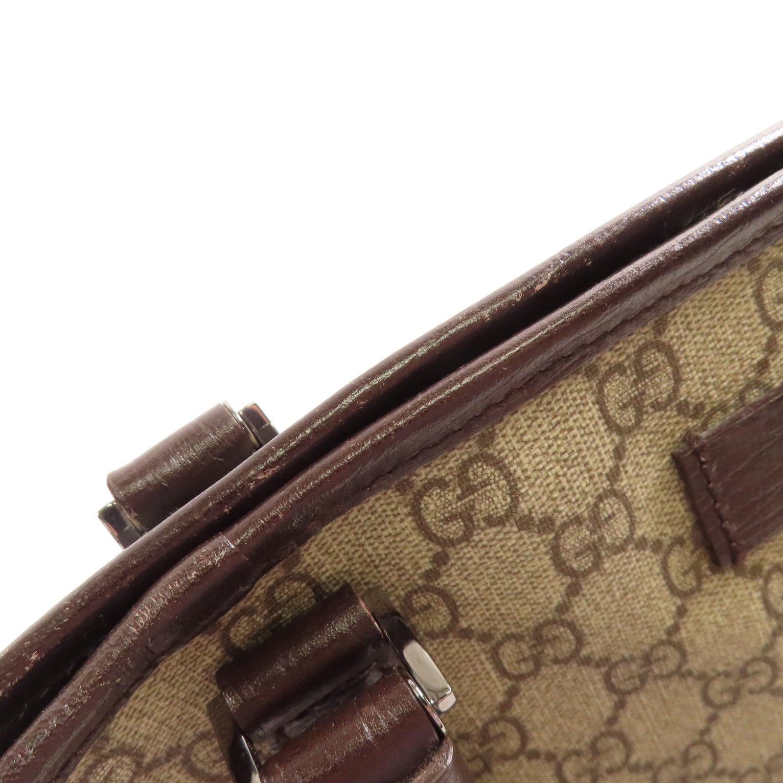 GUCCI 塗層帆布Tote Bag銀扣手挽袋