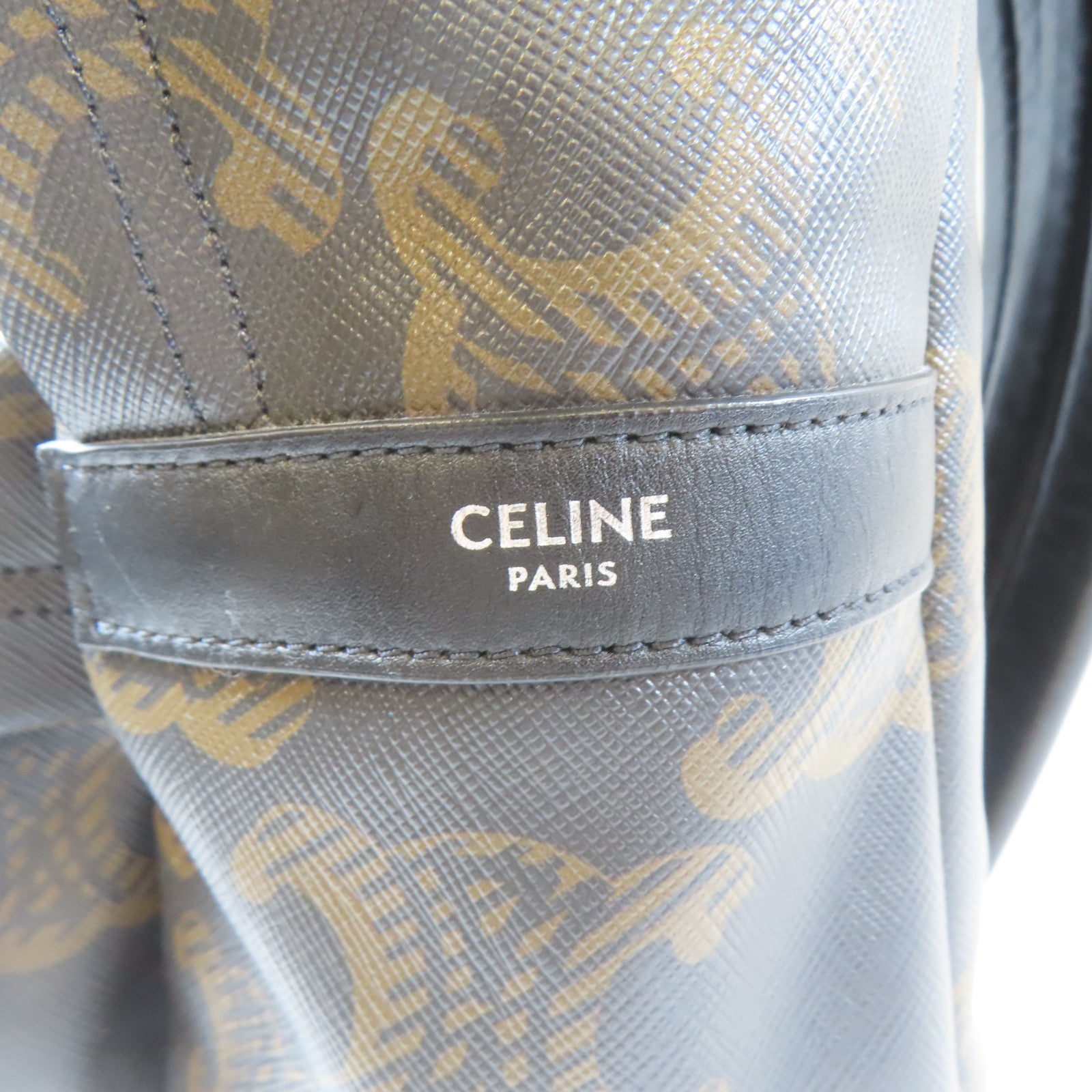 CELINE 塗層帆布Triomphe Backpack銀扣背包啡色