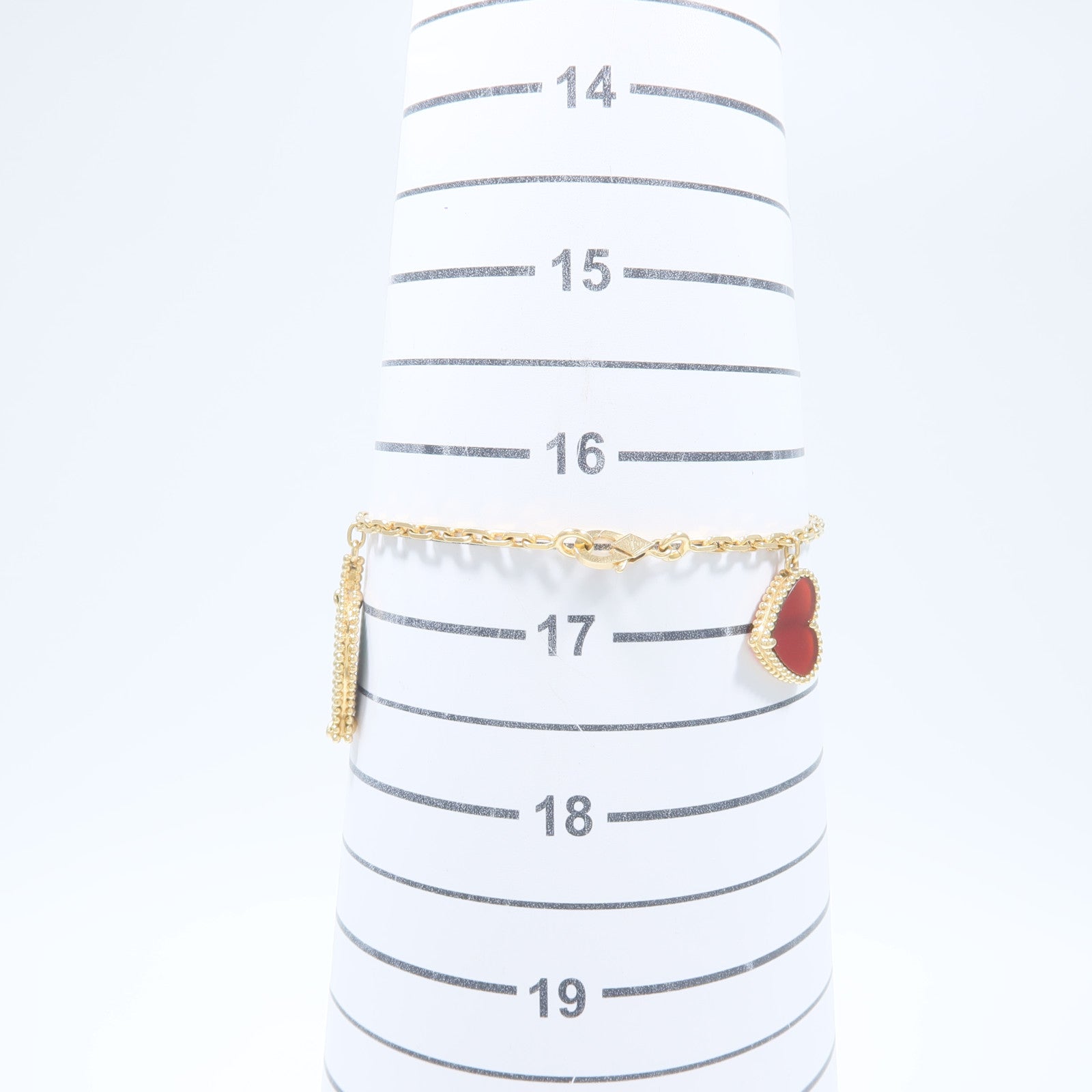 Van Cleef & Arpels 18K黃金Lucky Alhambra 4-Motif Bracelet珍珠母貝/紅玉髓/孔雀石/虎眼石手鏈