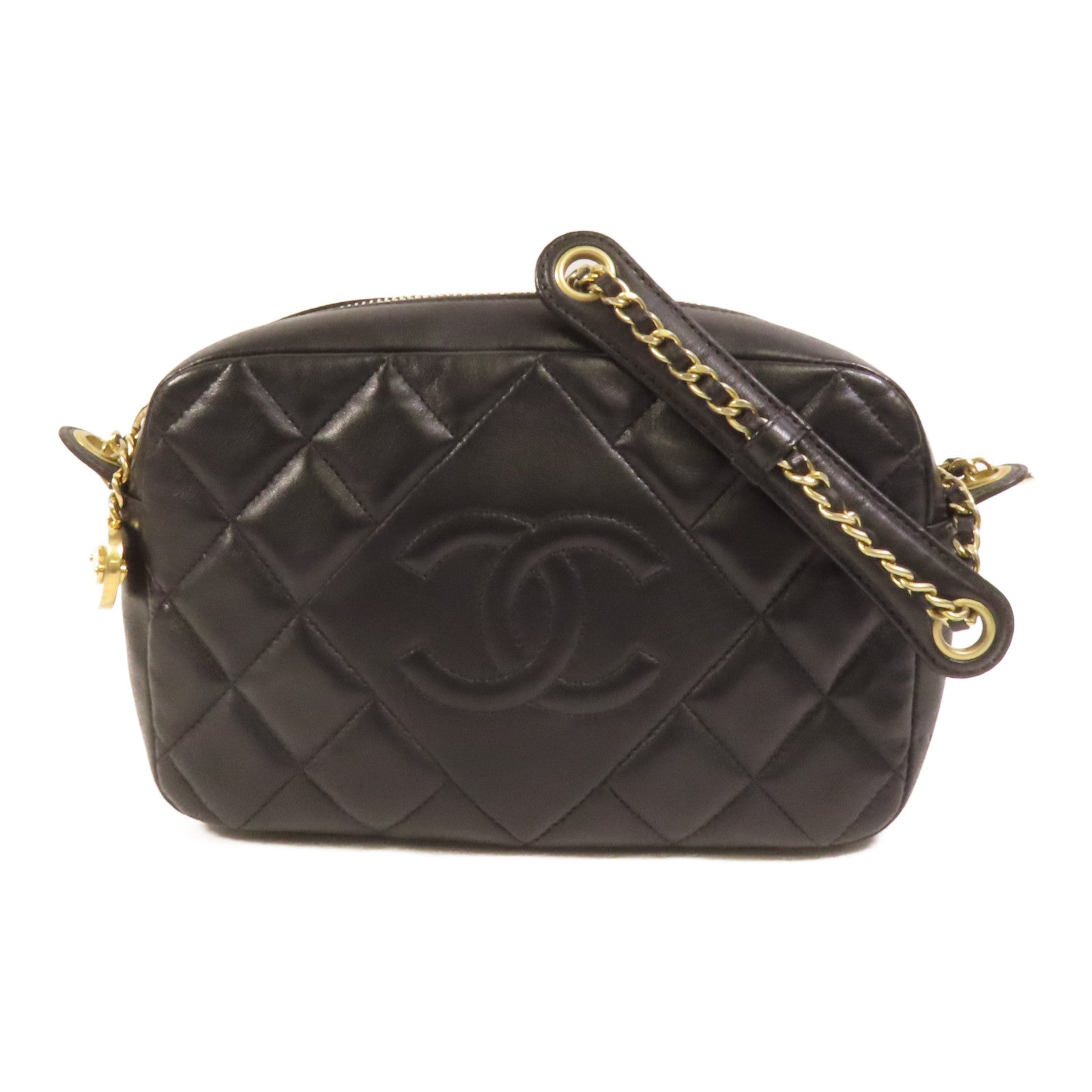CHANEL 羊皮皮革Camera Bag金扣肩背袋