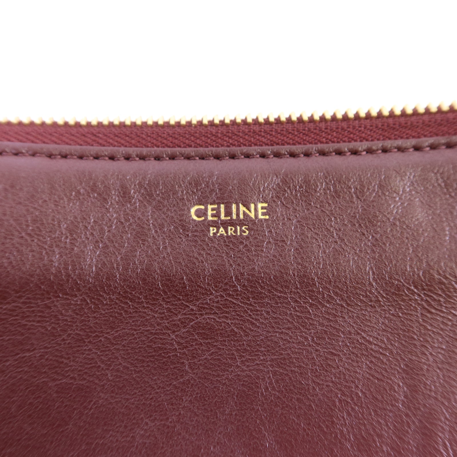 CELINE 牛皮皮革Trio Bag金扣肩背袋