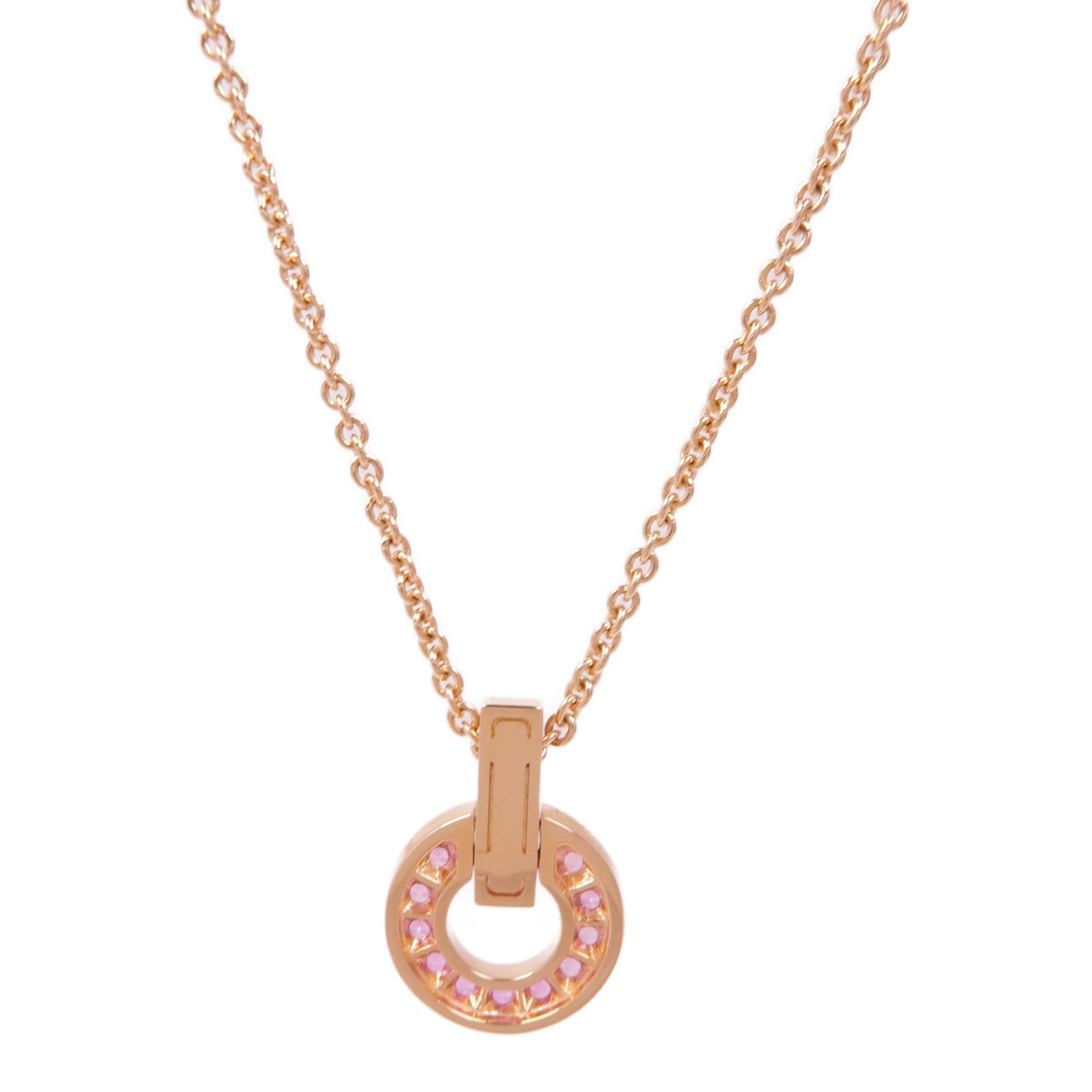 BVLGARI Essential Necklace 360053 Pink Sapphire 18K Pink Gold