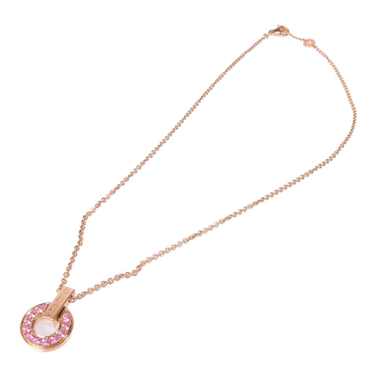 BVLGARI Essential Necklace 360053 Pink Sapphire 18K Pink Gold