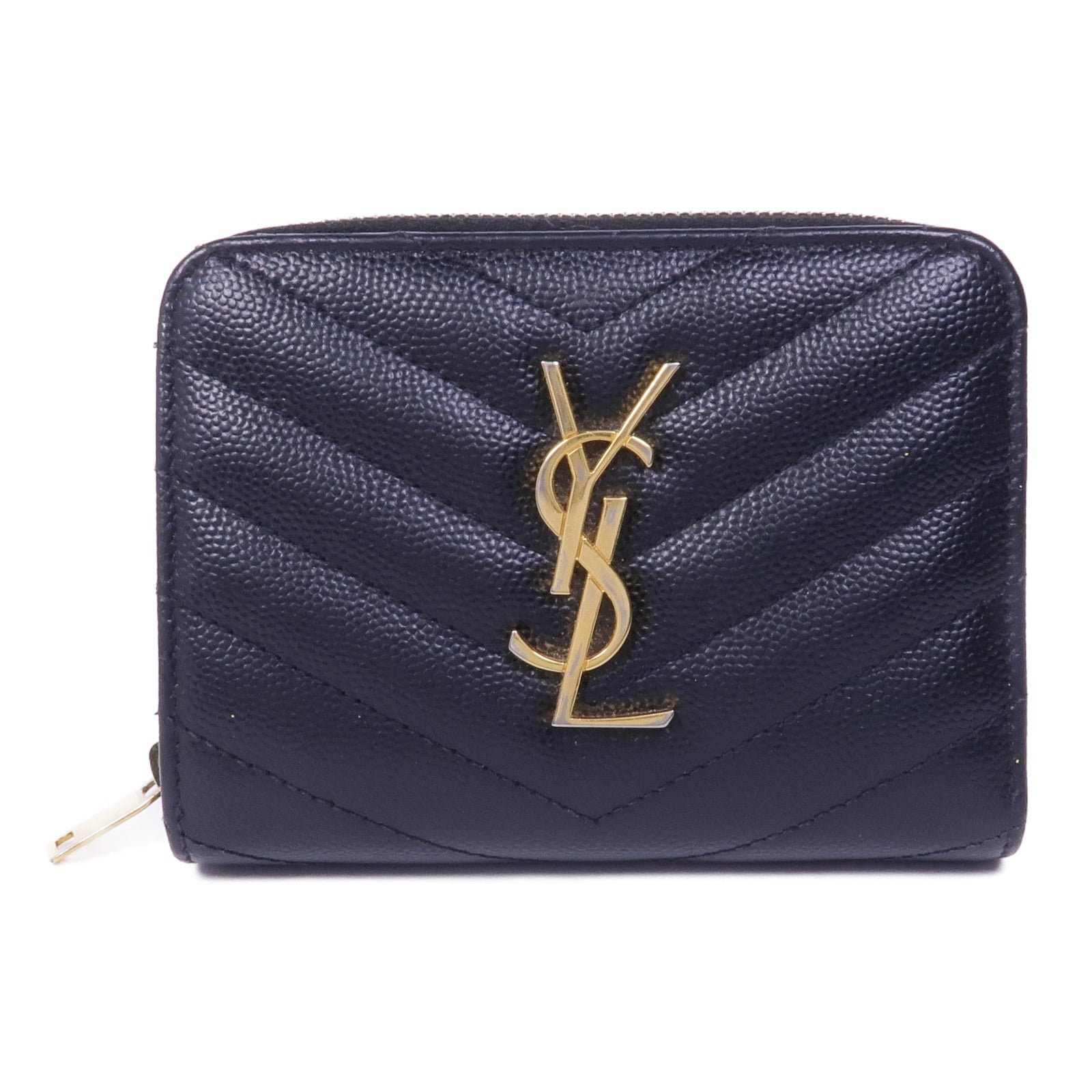 SAINT LAURENT 【激減優惠】牛皮皮革Wallet金扣錢包