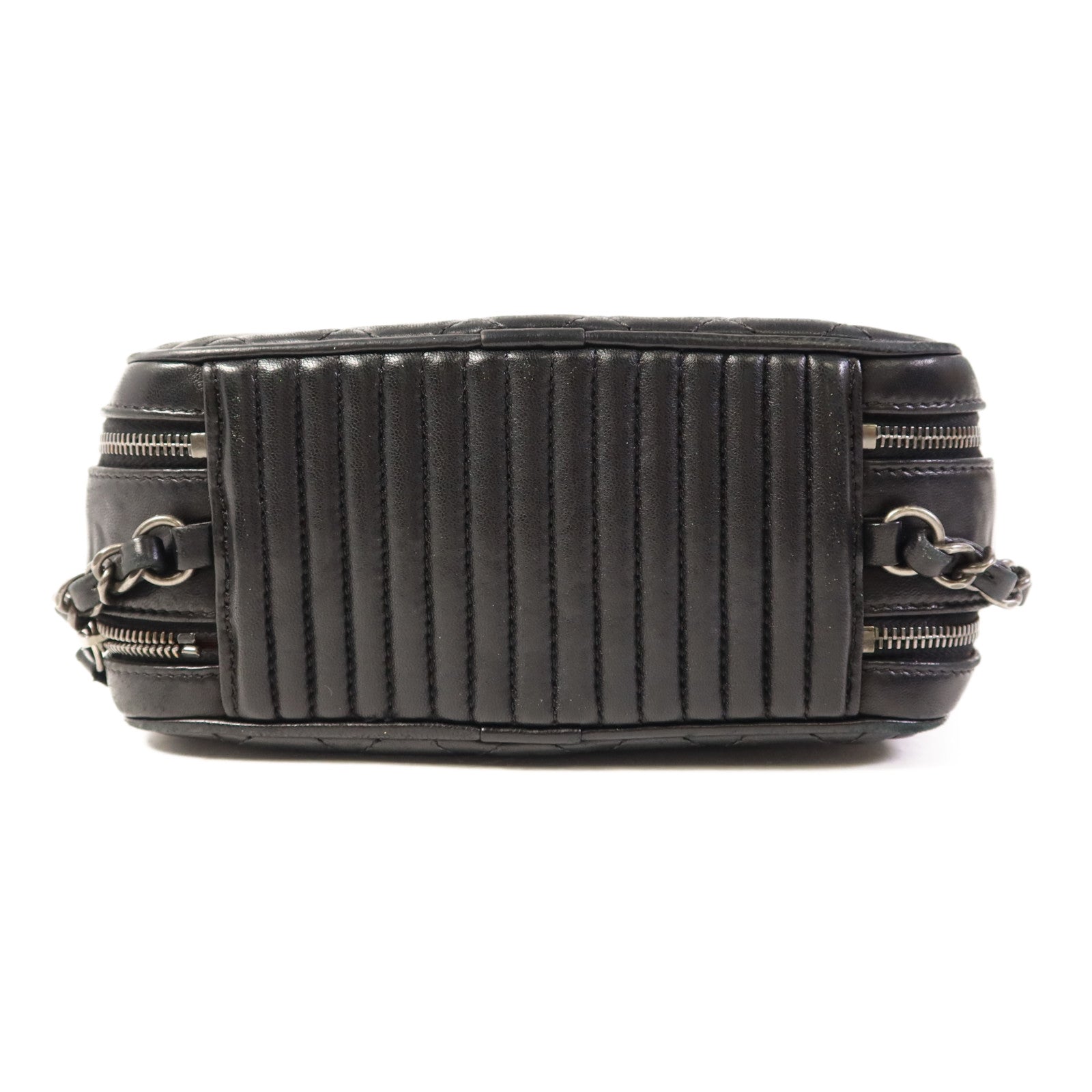 CHANEL 牛皮皮革Chain Shoulder Bag銀扣鏈帶肩背袋