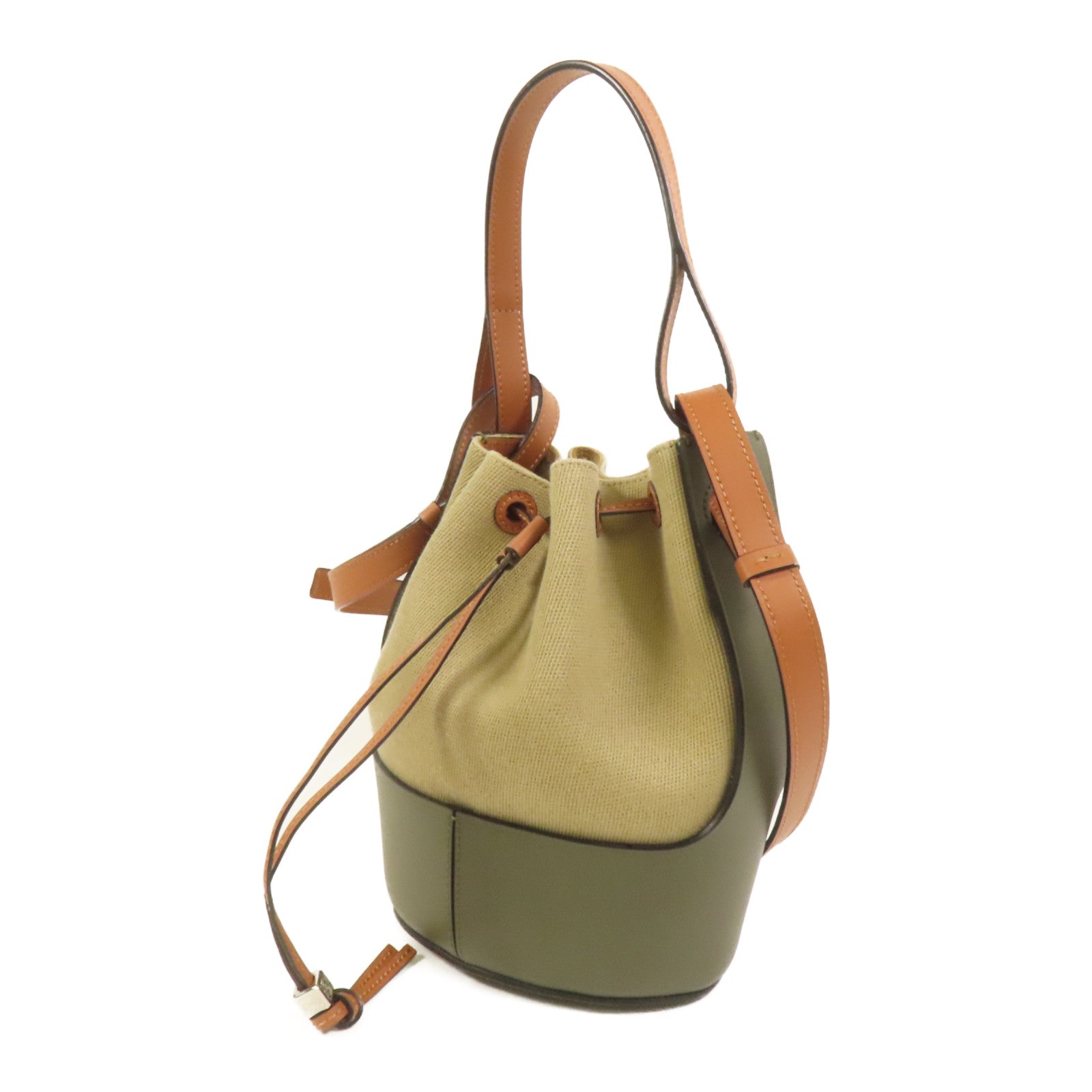 LOEWE 帆布/牛皮皮革Balloon肩背袋