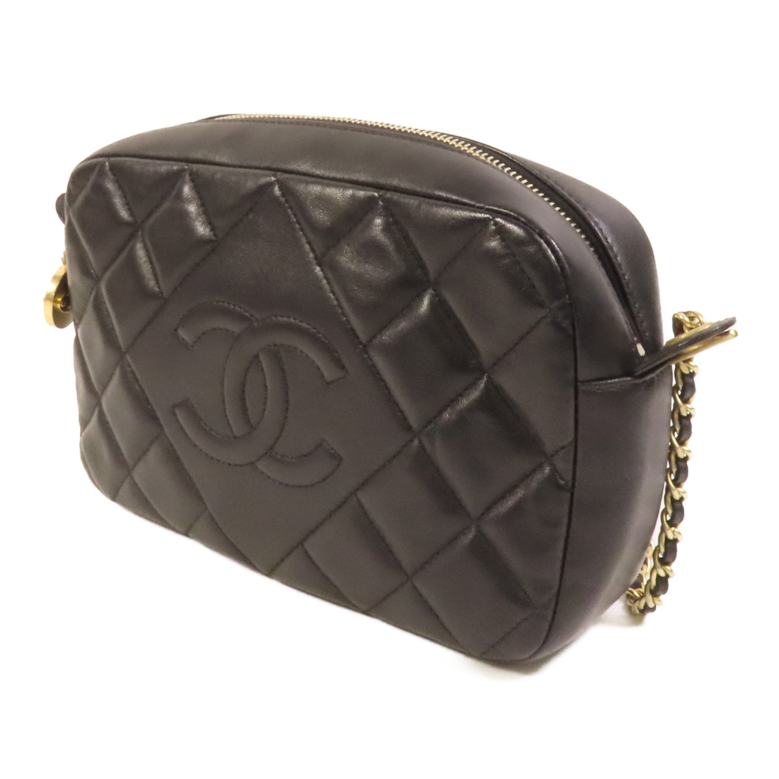 CHANEL 羊皮皮革Camera Bag金扣肩背袋