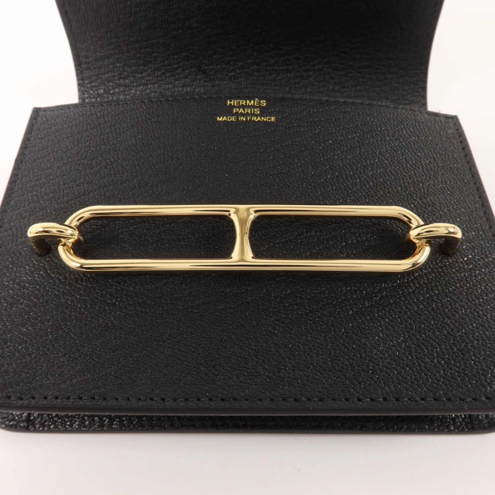 HERMES Chevre皮革Roulis Slim錢包Noir