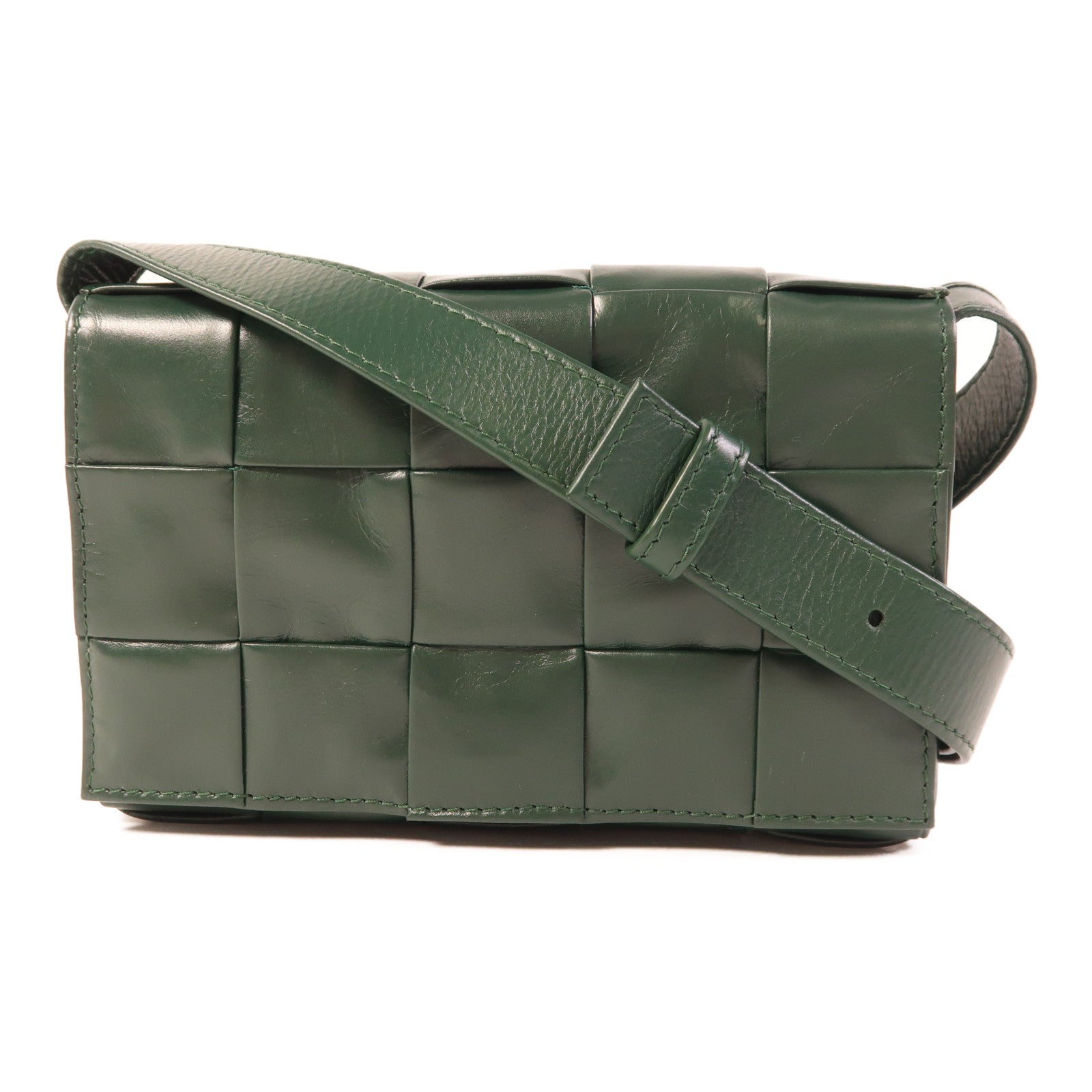 BOTTEGA VENETA 皮革Cassette銀扣肩背袋
