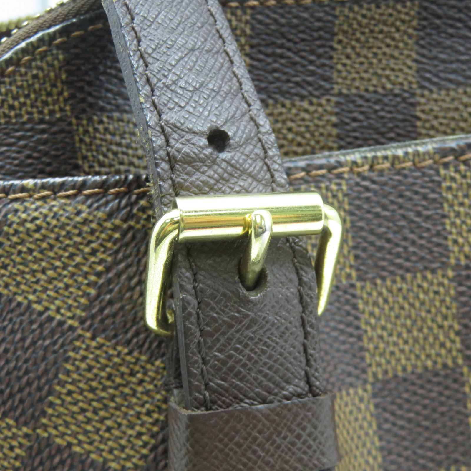 LOUIS VUITTON 【激減優惠】Damier Ebene Belem MM金扣肩背袋啡色