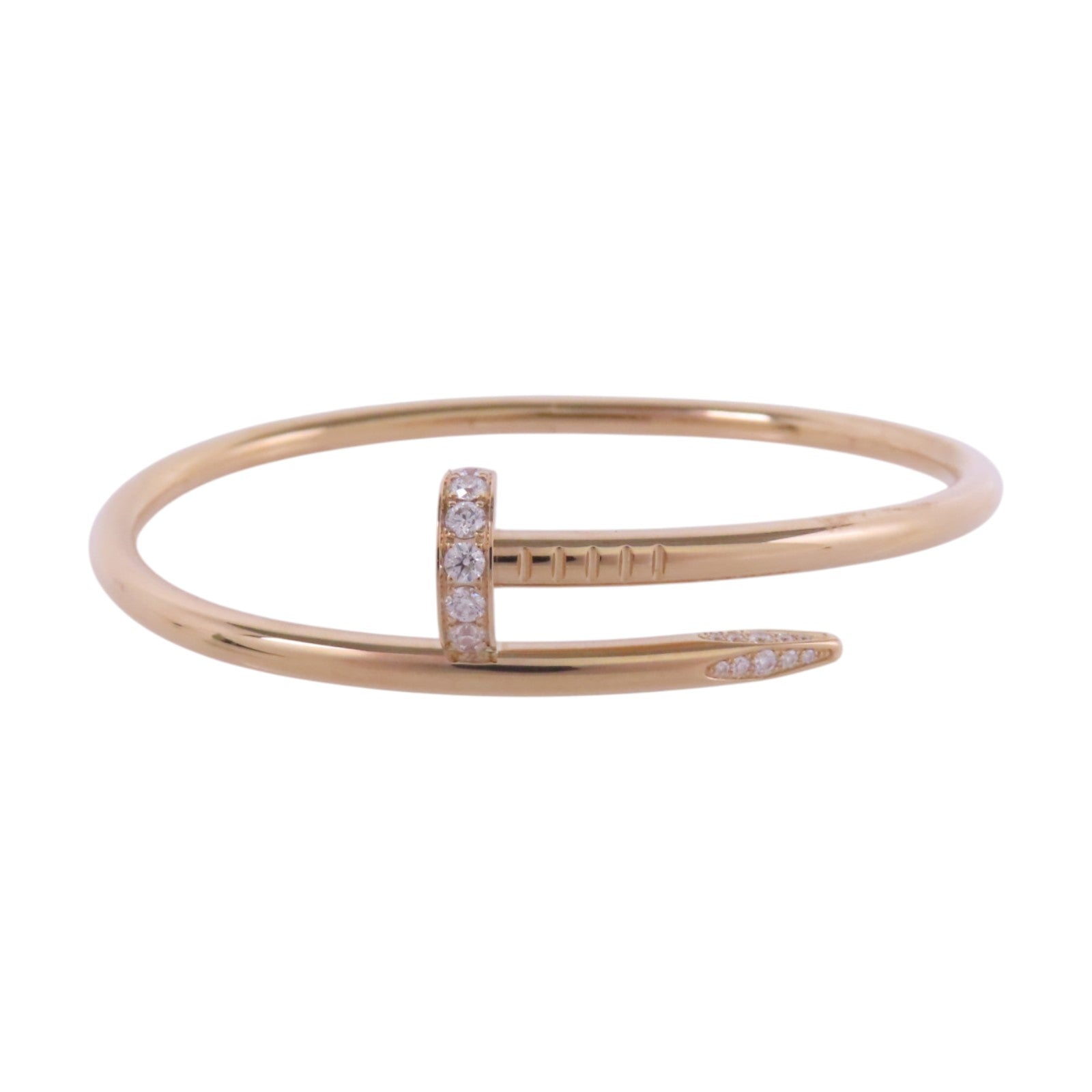 CARTIER 18K玫瑰Juste Un Clou Diamond Bangle手鐲#17
