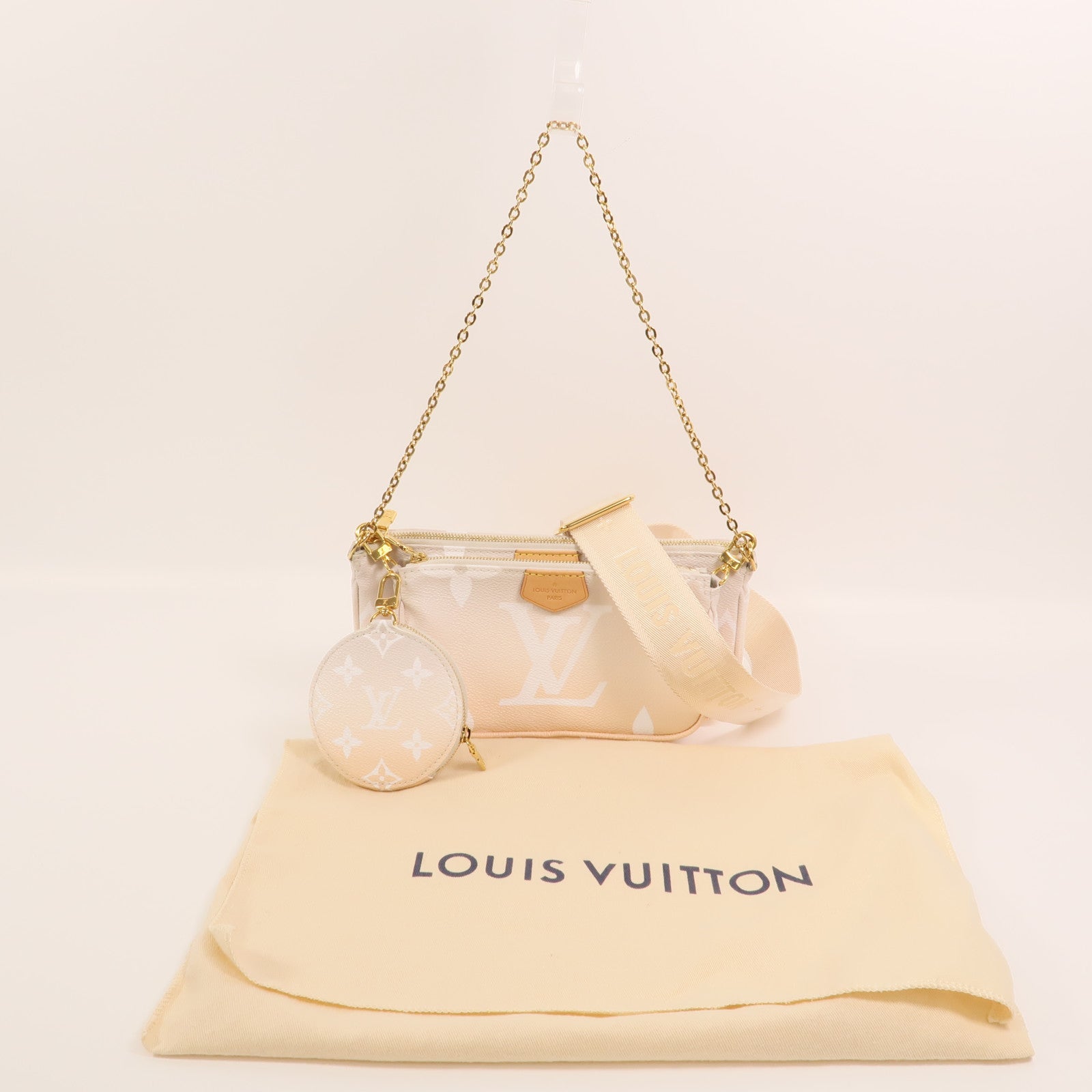 LOUIS VUITTON Monogram Giant Multi Pochette Accessoires金扣手挽肩背兩用袋