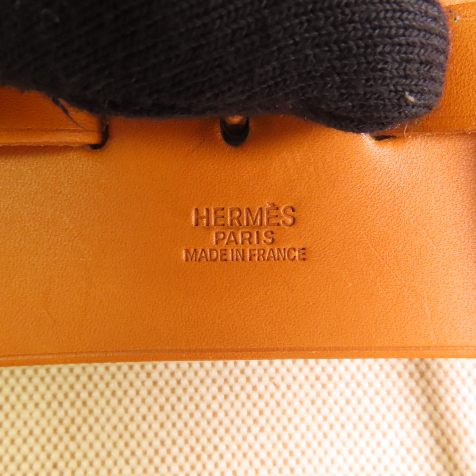 HERMES Toile H Herbag TGM銀扣手挽肩背兩用袋Beige