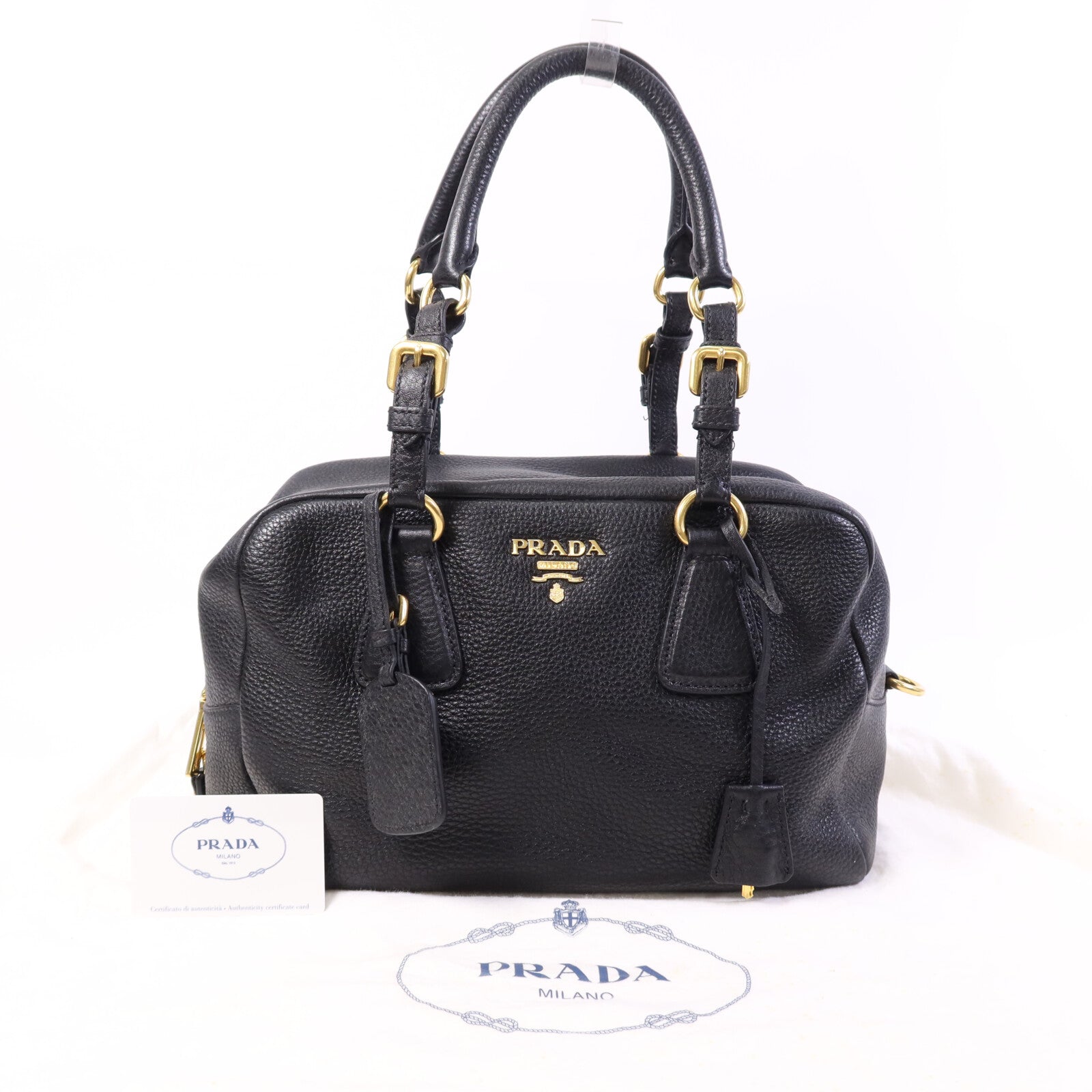 PRADA 牛皮皮革Shoulder Bag金扣肩背袋