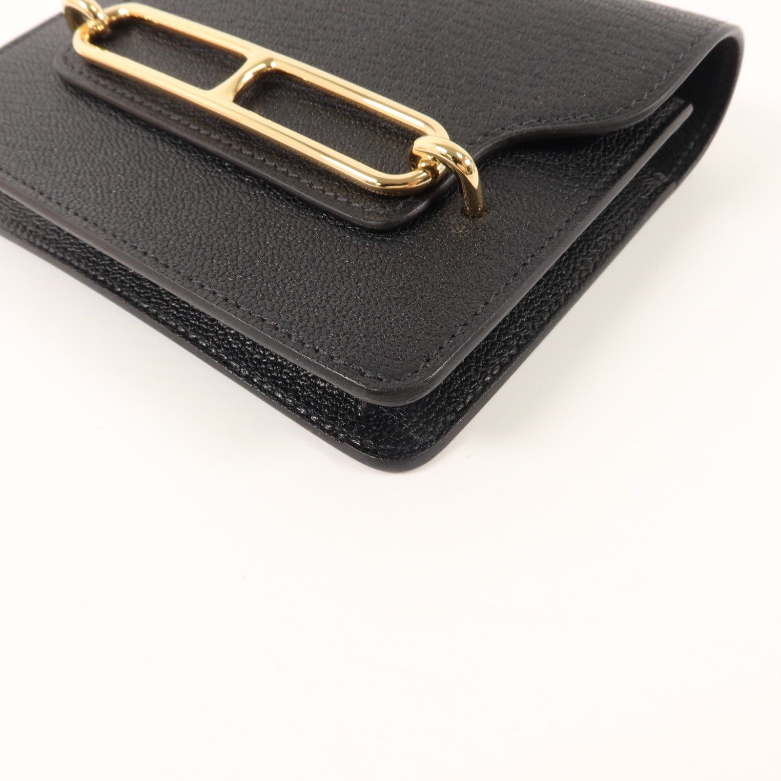 HERMES Chevre皮革Roulis Slim錢包Noir