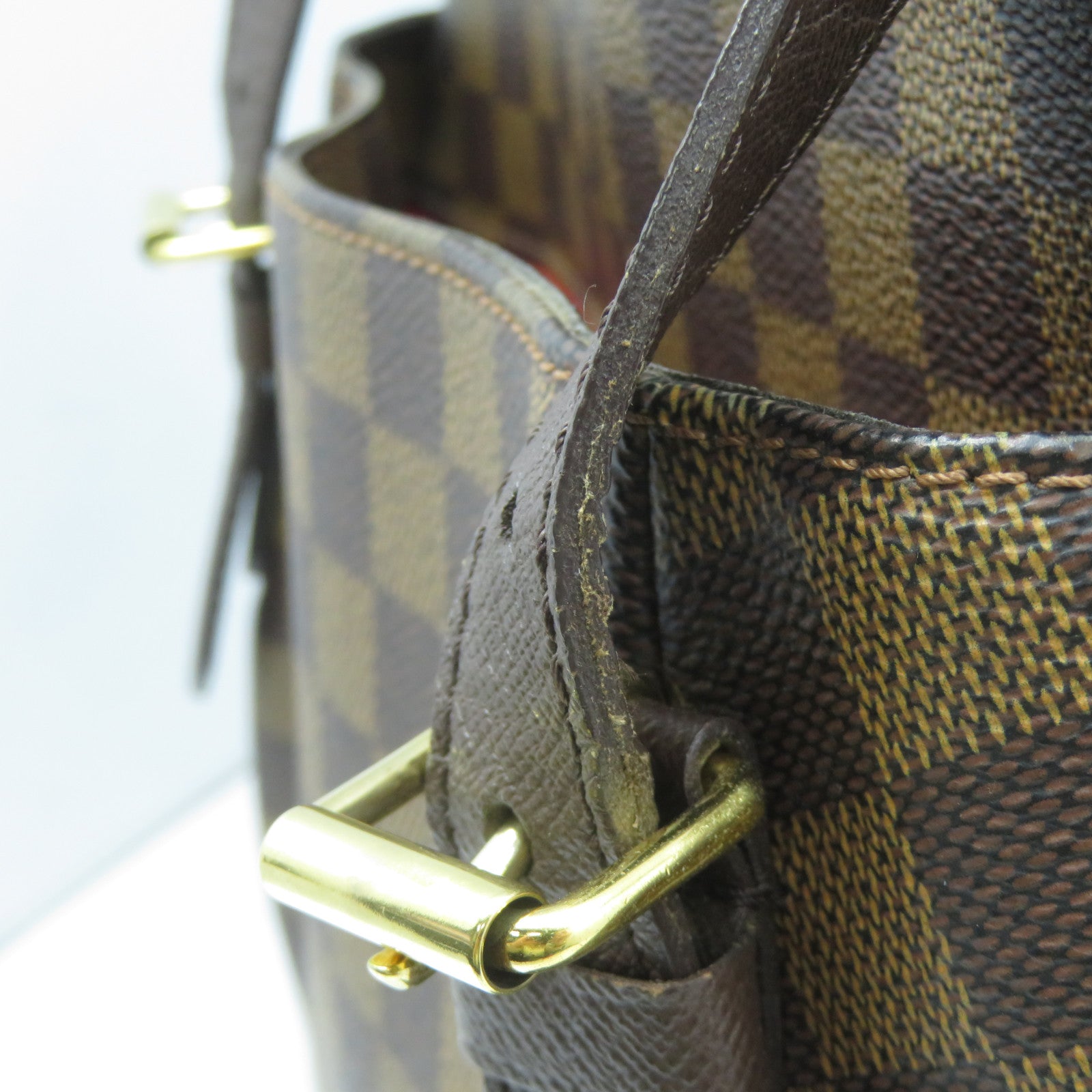 LOUIS VUITTON 【激減優惠】Damier Ebene Belem MM金扣肩背袋啡色