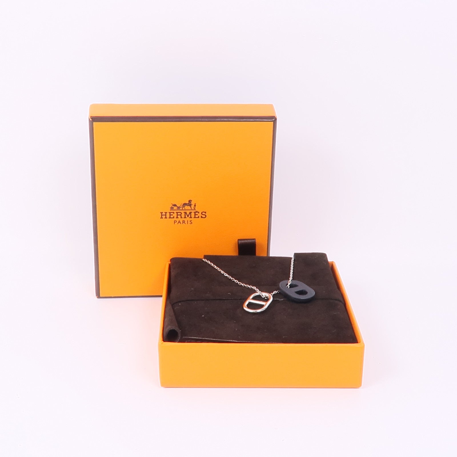HERMES 金屬/皮革O Maillon Necklace項鍊