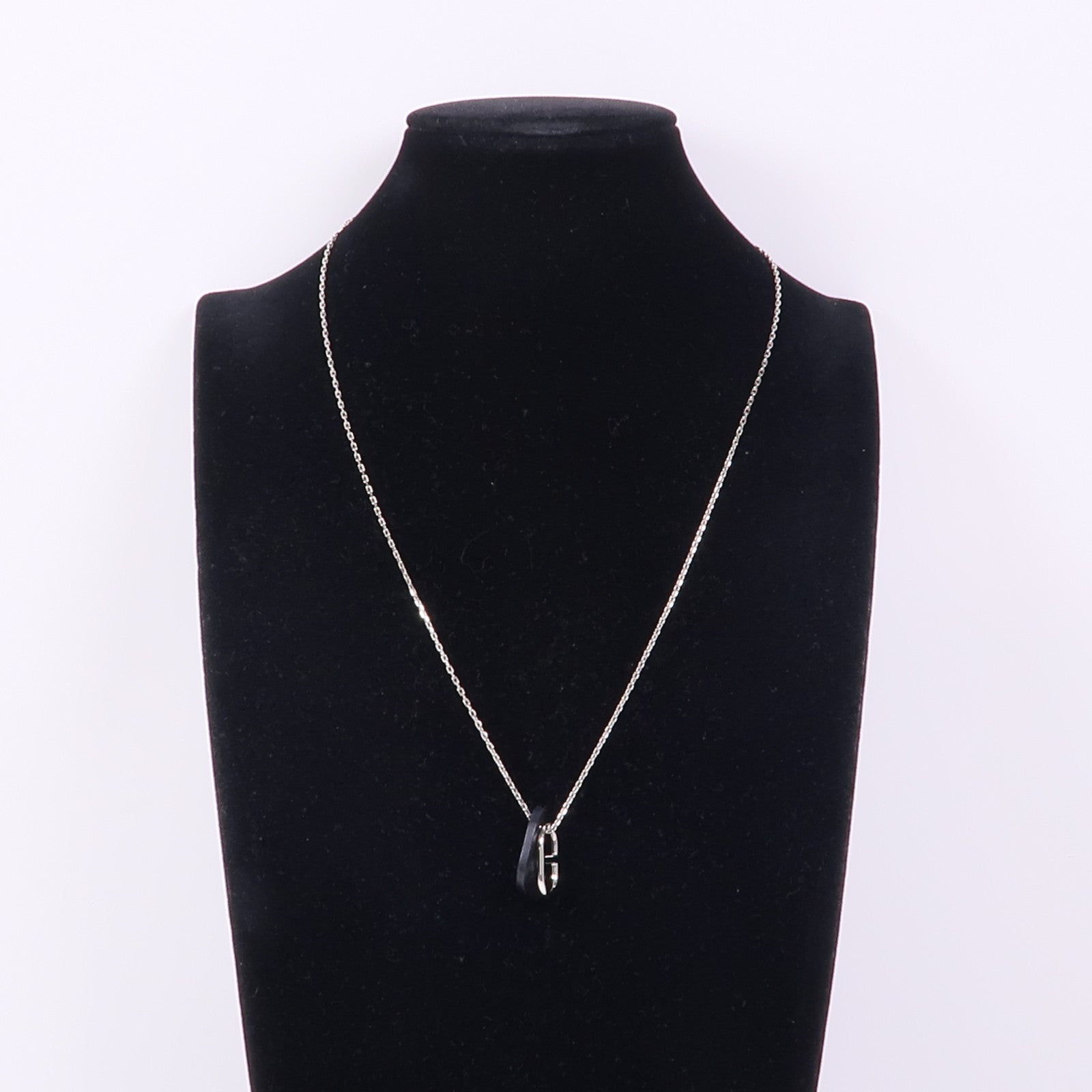 HERMES 金屬/皮革O Maillon Necklace項鍊