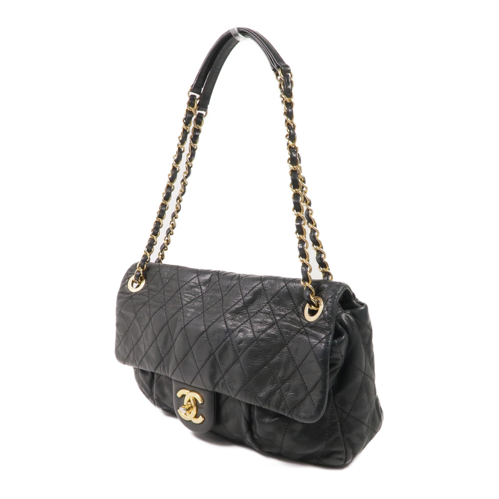 CHANEL 牛皮皮革Chain Shoulder Bag金扣鏈帶肩背袋